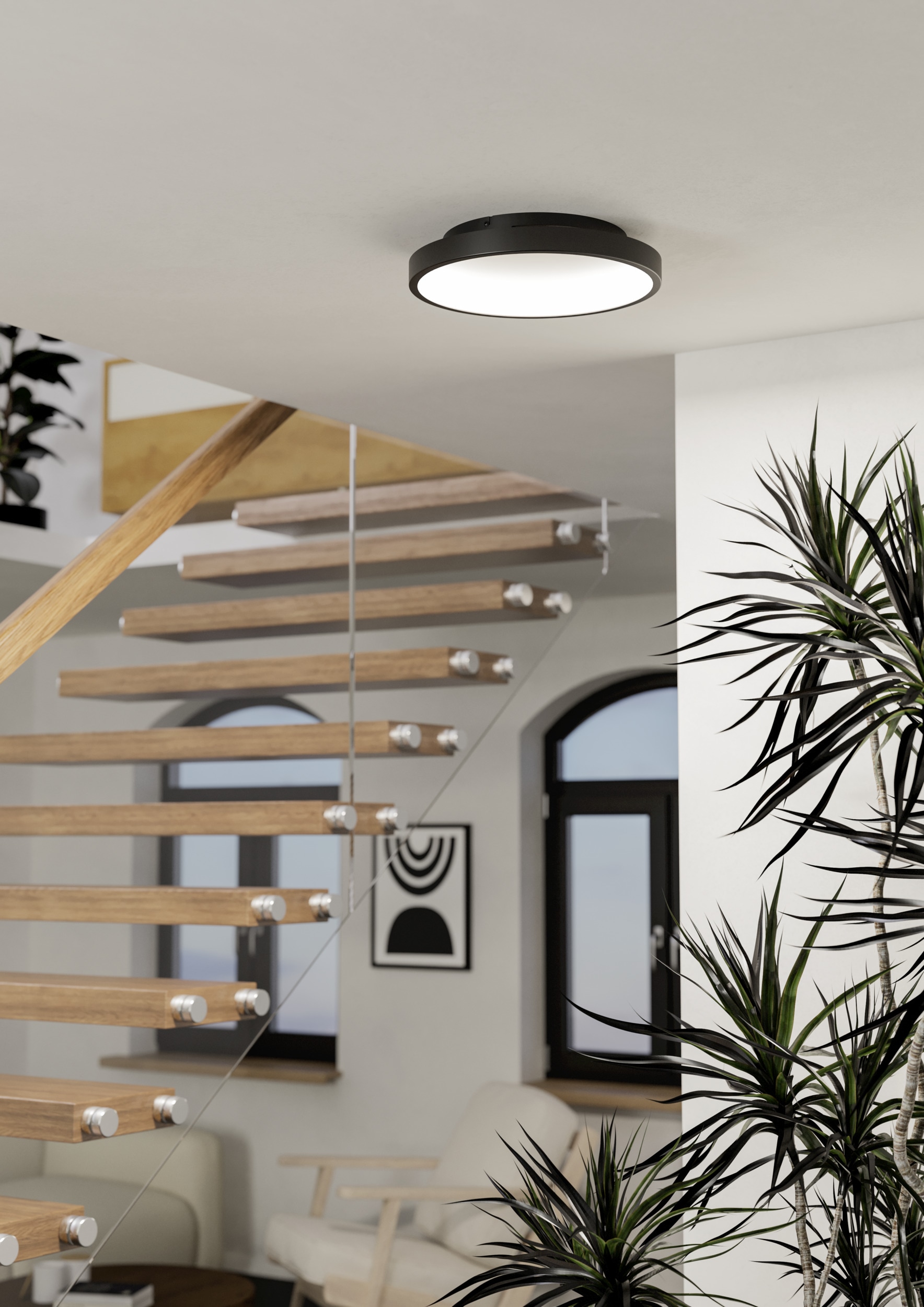 EGLO LED Deckenleuchte »LORETELLO-Z Deckenlampe - Stahl - LED - 19,6W - IP20« LED-Modul 1 Stk. Kaltweiß | Neutralweiß | RGB | Warmweiß Wohzimmerlampe, Esszimmerlampe, Flur, Schlafzimmer, H7,5 x Ø35 cm