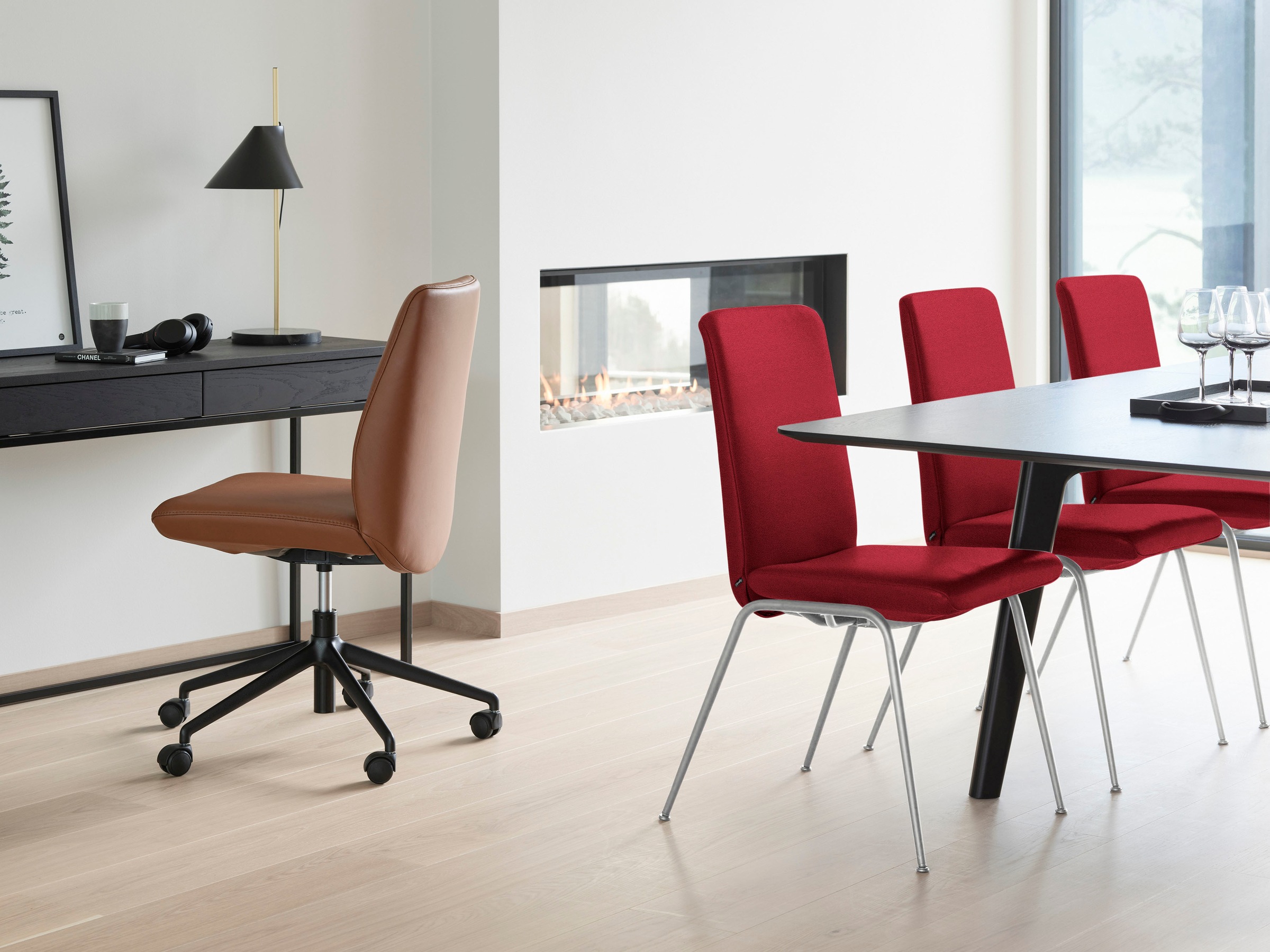 Stressless® Polsterstuhl »Laurel«, ROHLEDER Stoff Q2 FARON, Low Back, Größe L, mit Beinen aus Stahl in Schwarz matt