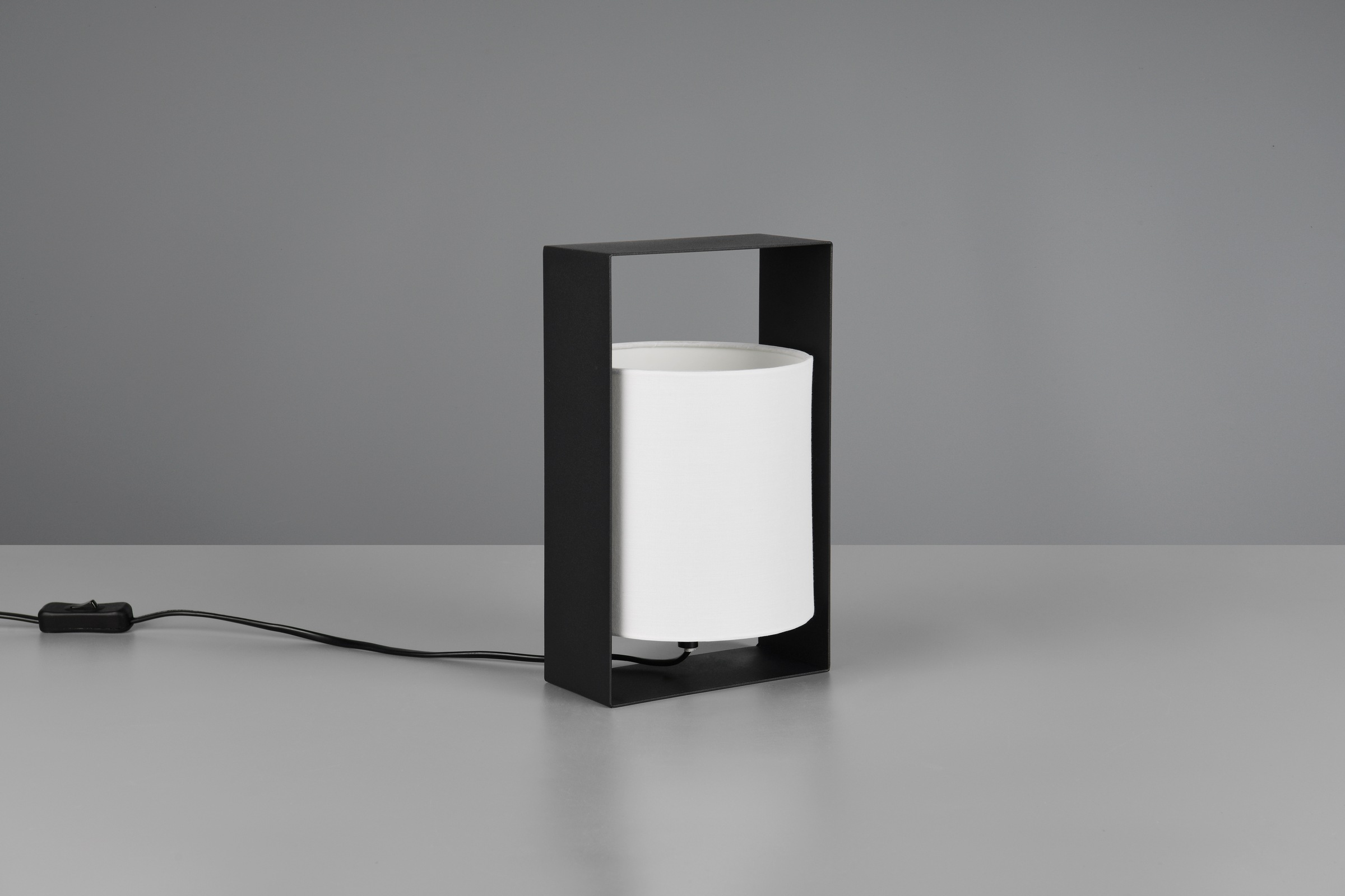 REALITY Leuchten Tischleuchte »PAIL, Tischlampe mit Schnurschalter, exkl 1x E27 max 10W, Stoffschirm« E27 1 Stk. warmweiß - kaltweiß Design Tischleuchte Metallrahmen mit Stoffschirm, 16x27x15 cm (B/H/T)