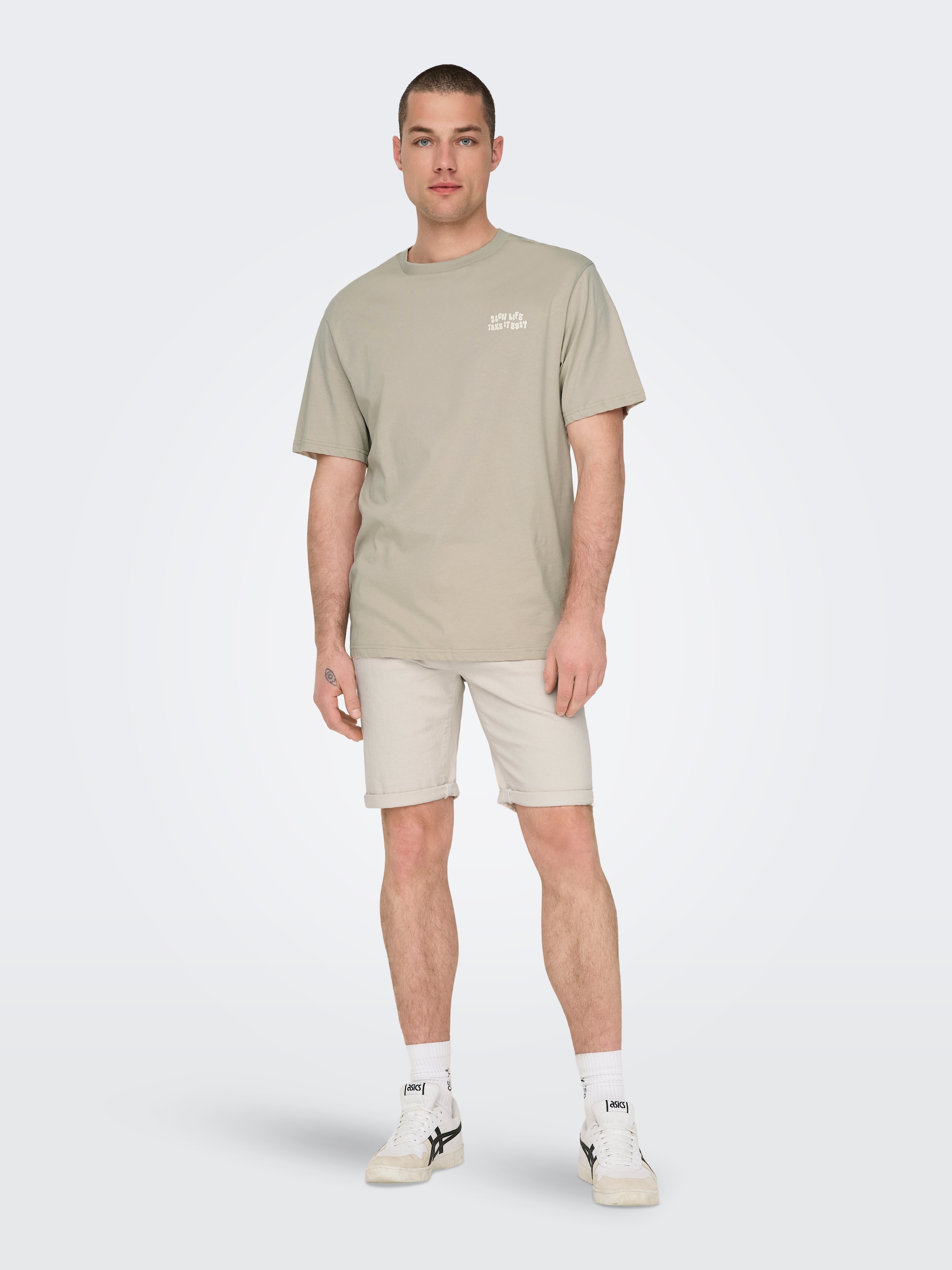 ONLY & SONS Shorts »ONSPLY ECRU 9296 AZG DNM SHORTS«