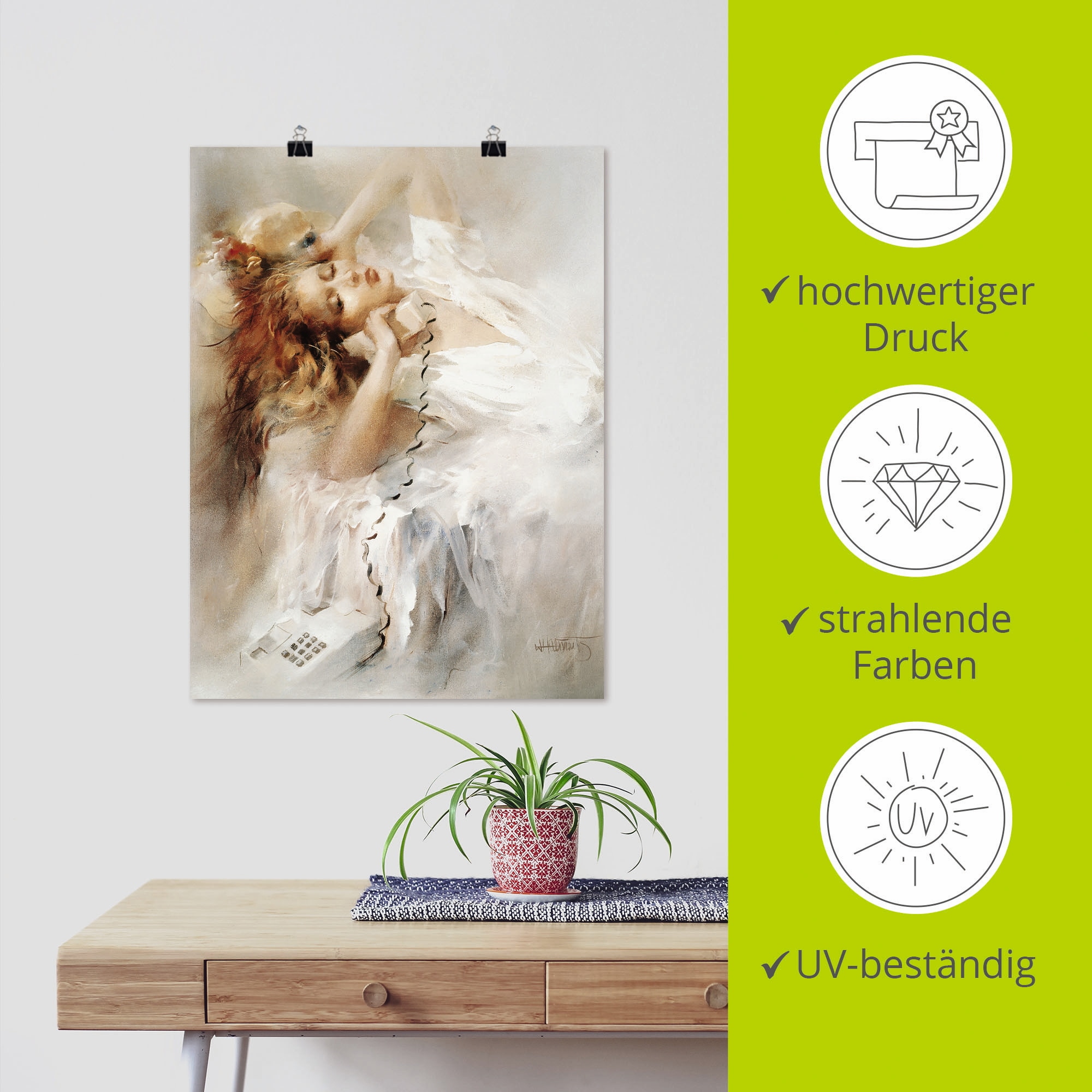 Artland Wandbild »Hoffnungsvoll«, Frau, (1 St.), als Leinwandbild, Poster in verschied. Größen