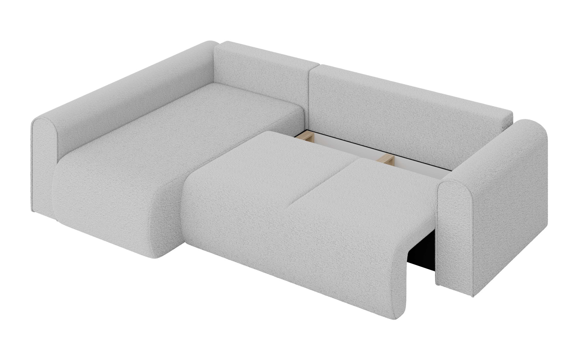 INOSIGN Ecksofa »Zacharia wahlweise Schlafsofa mit Bettkasten, B/T/H 250/166/86 cm«, L-Form mit Wellenunterfederung, Ottomane rechts oder links bestellbar