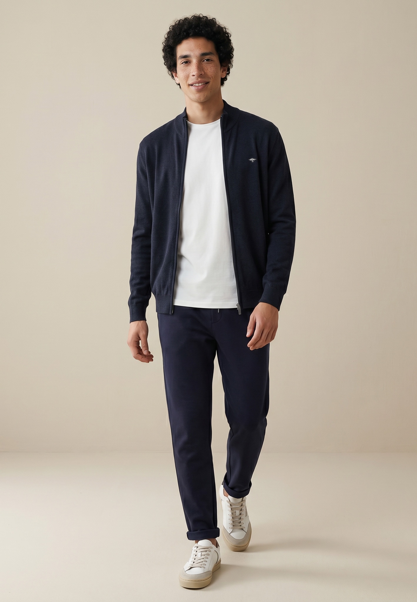 FYNCH-HATTON Strickjacke bequeme Passform, mit Stehkragen, mit Eingrifftaschen
