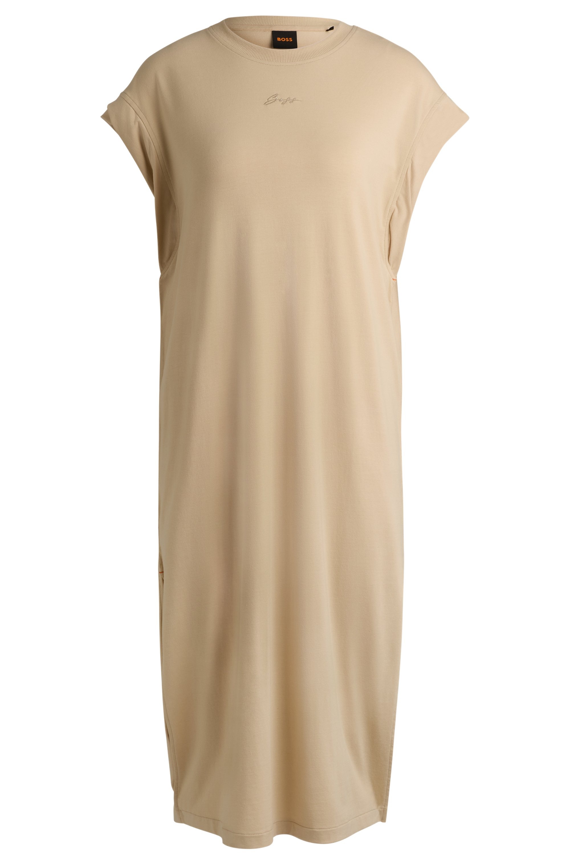 BOSS ORANGE Jerseykleid »Edress Premium Damenmode«, mit Schlitzen, Logoschriftzug