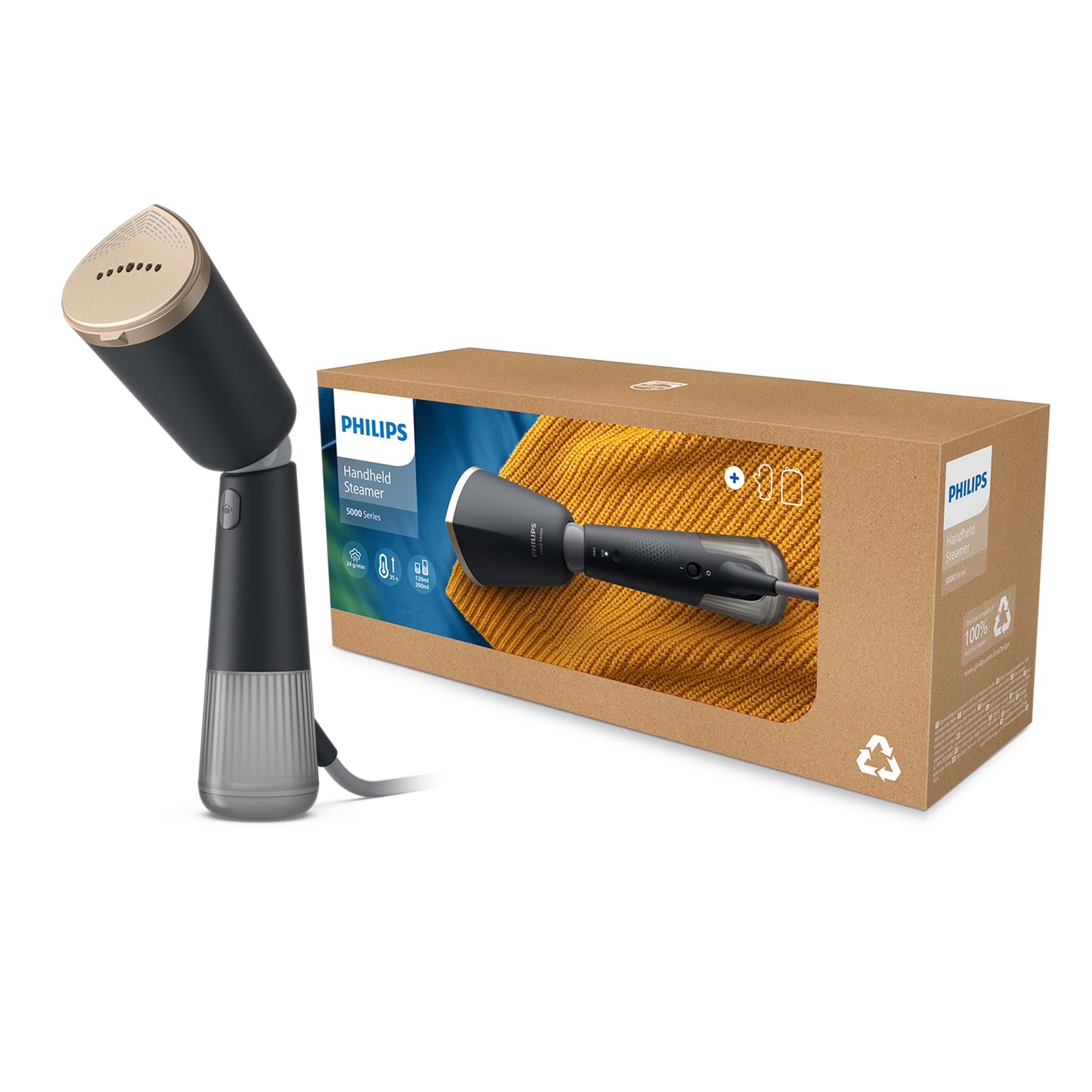 Philips Dampfbürste »STH5030 "Styler", 120 ml und 200 ml Wassertank, Metallplatte«, 1400 W, Steamer im schlanken Design; 2-in-1 Handschuh, Tasche, Stylemat inkl.