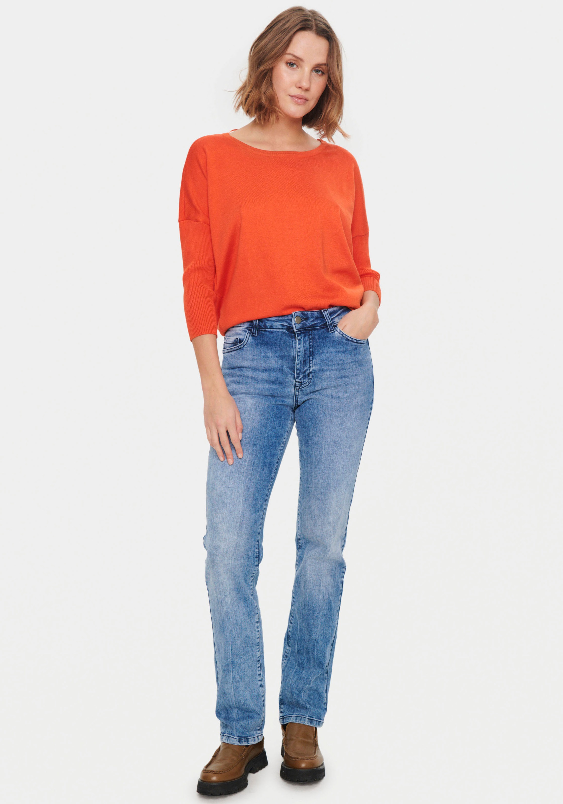 Saint Tropez Rundhalspullover »A2561, MilaSZ R-Neck«