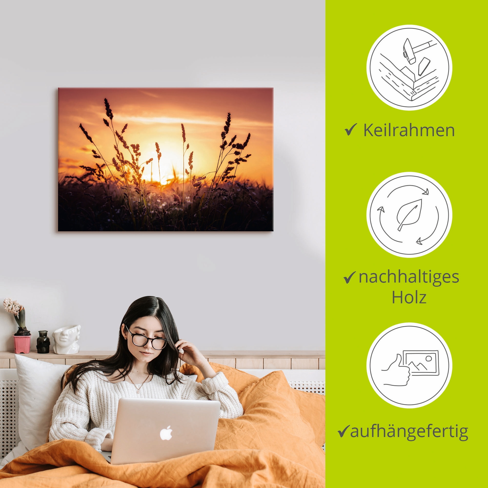 Artland Leinwandbild »Träumen« Felder 1 Stk. tlg. auf Holzrahmen gespannt