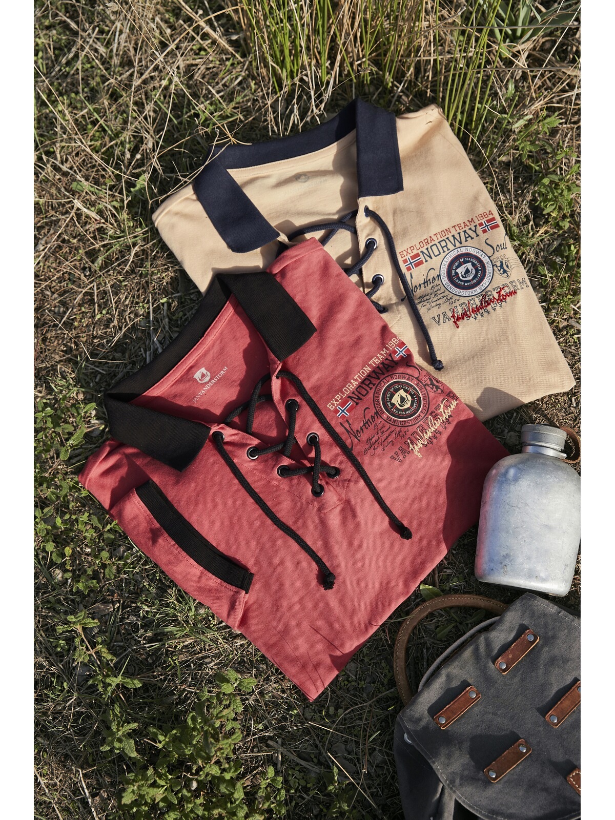 Jan Vanderstorm Poloshirt »Doppelpack Poloshirt ELJAR«, (2 tlg.), mit lässigen Saumschlitzen