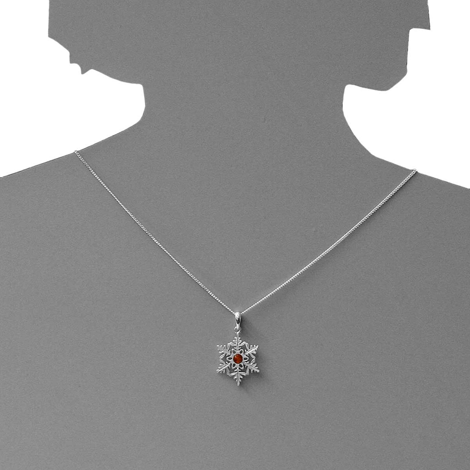OSTSEE-SCHMUCK Kettenanhänger »- Schneeflocke - Silber 925/000 - Bernstein«