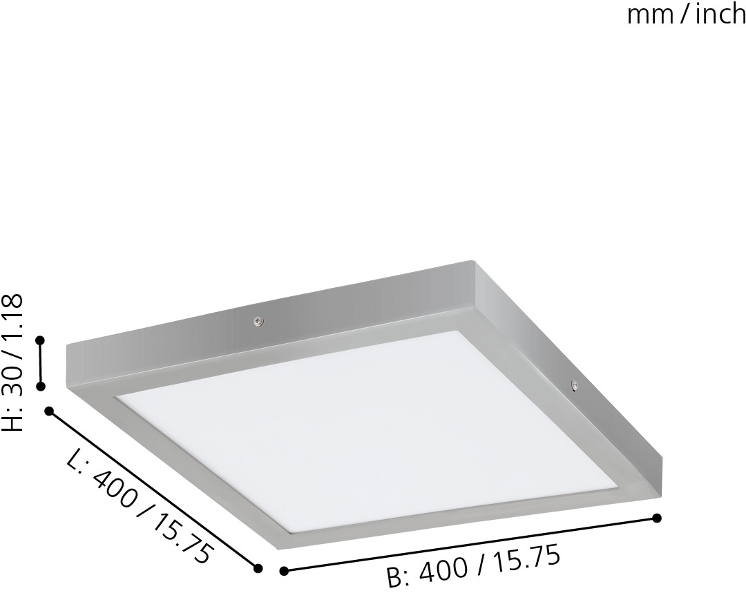 EGLO Aufbauleuchte »FUEVA 1«, 1 flammig, Leuchtmittel LED-Board | LED fest integriert, schlankes Design, nur 3 cm hoch