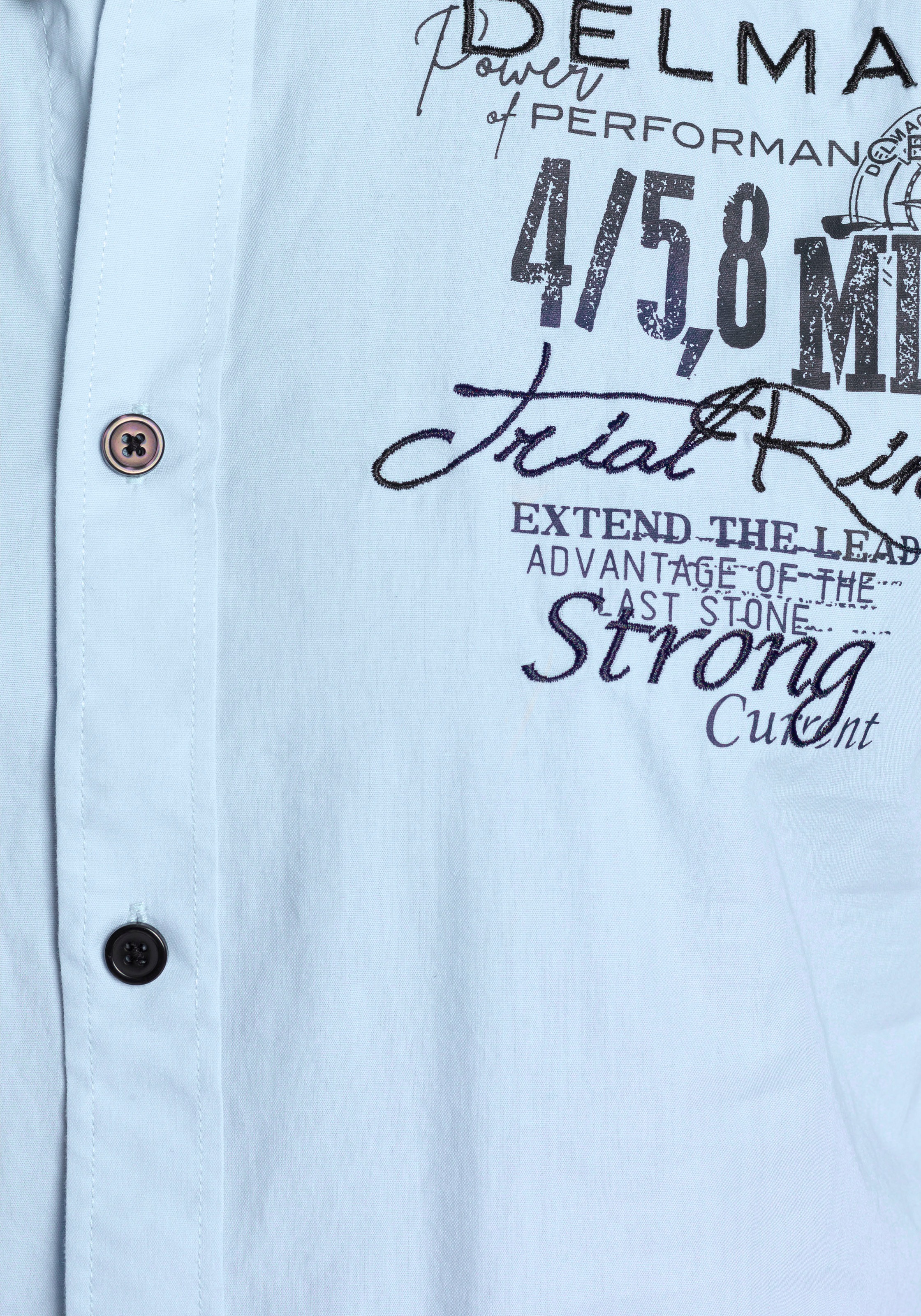 DELMAO Langarmhemd, mit Print und Stickerei