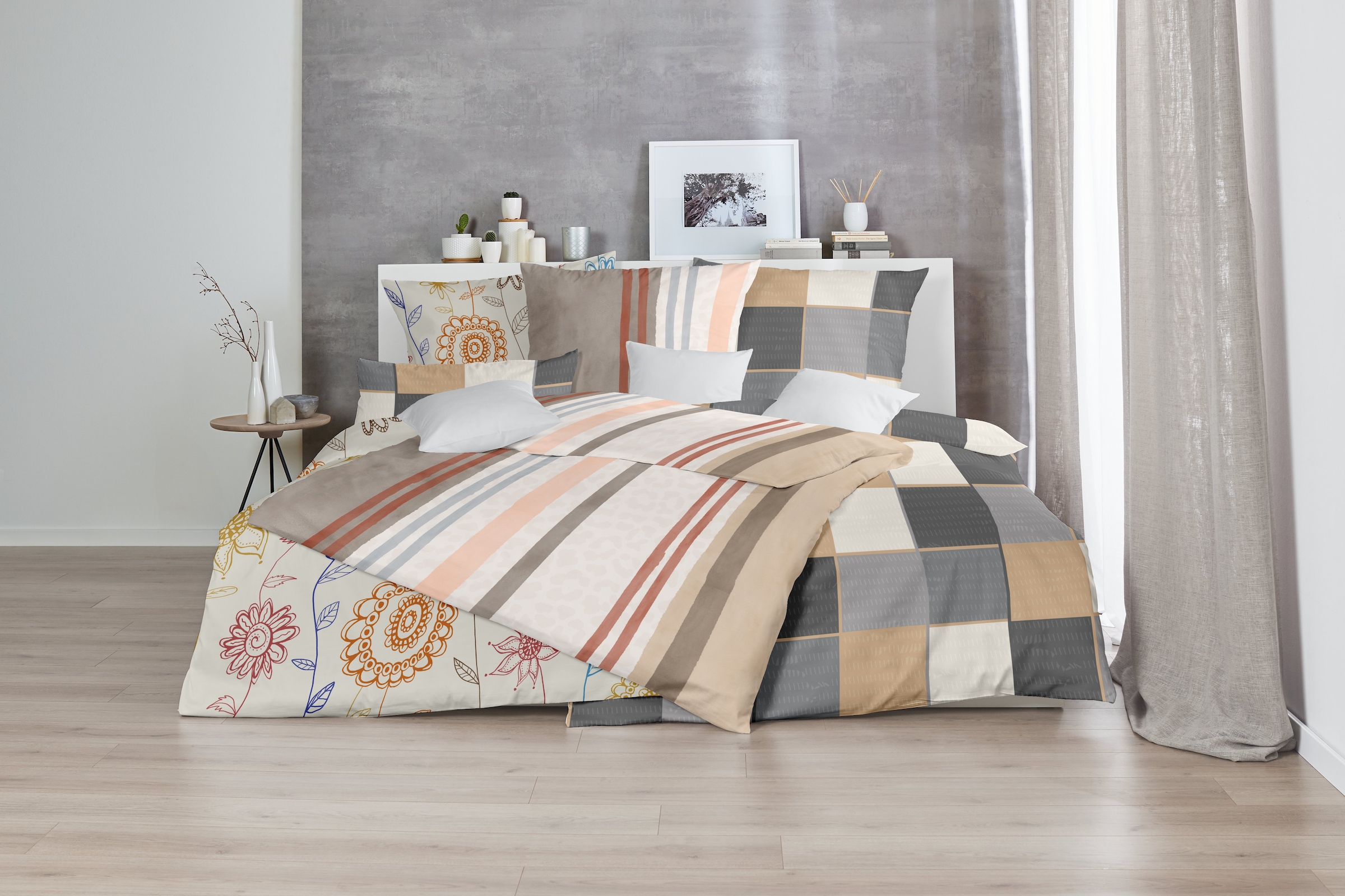 Primera Bettwäsche »Feinbiber-Bettwäsche Shadow« 2 Stk. tlg. mit stilvollen Streifen