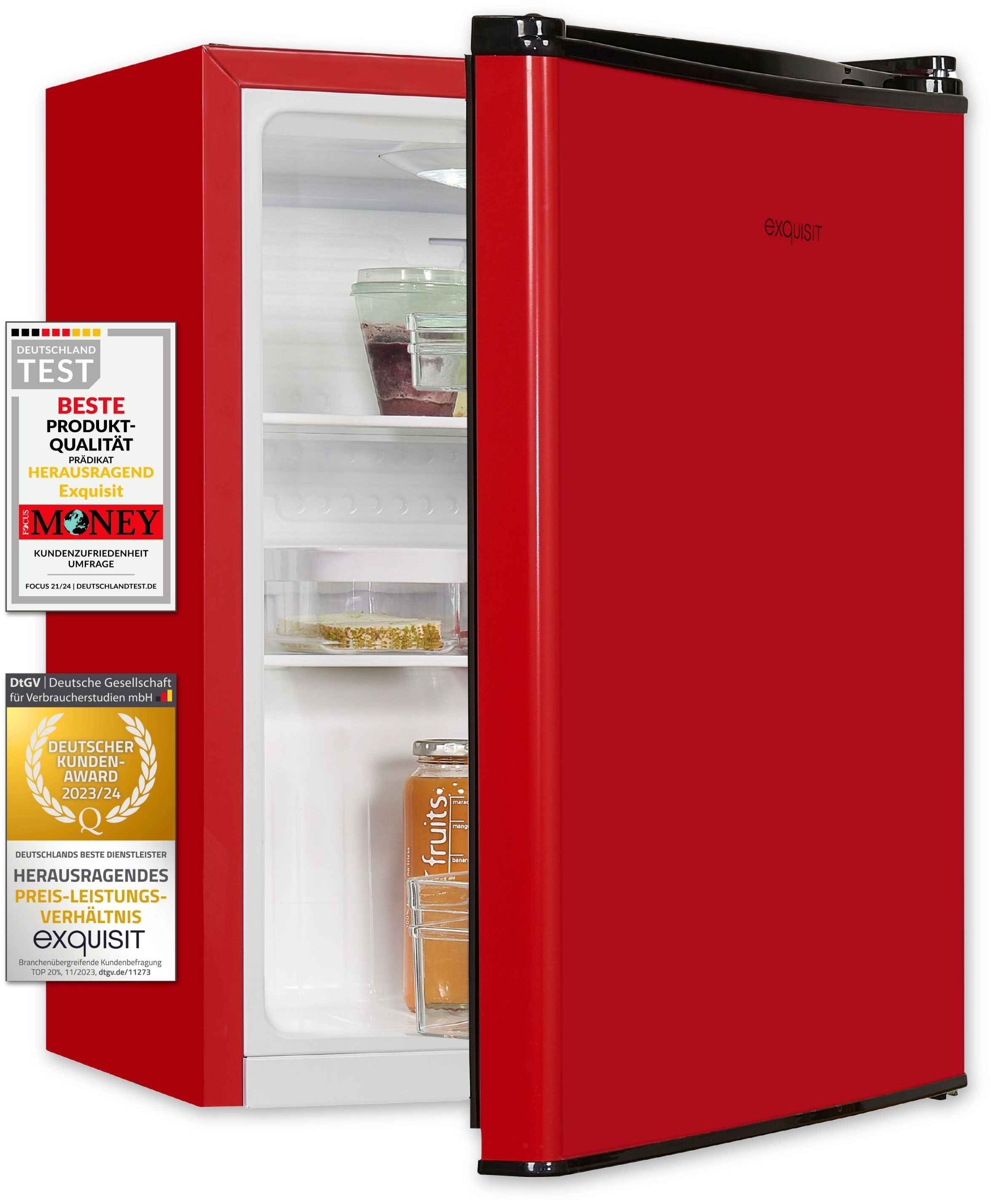 exquisit Kühlschrank »KB60-V-090E rot«, 52 L Volumen