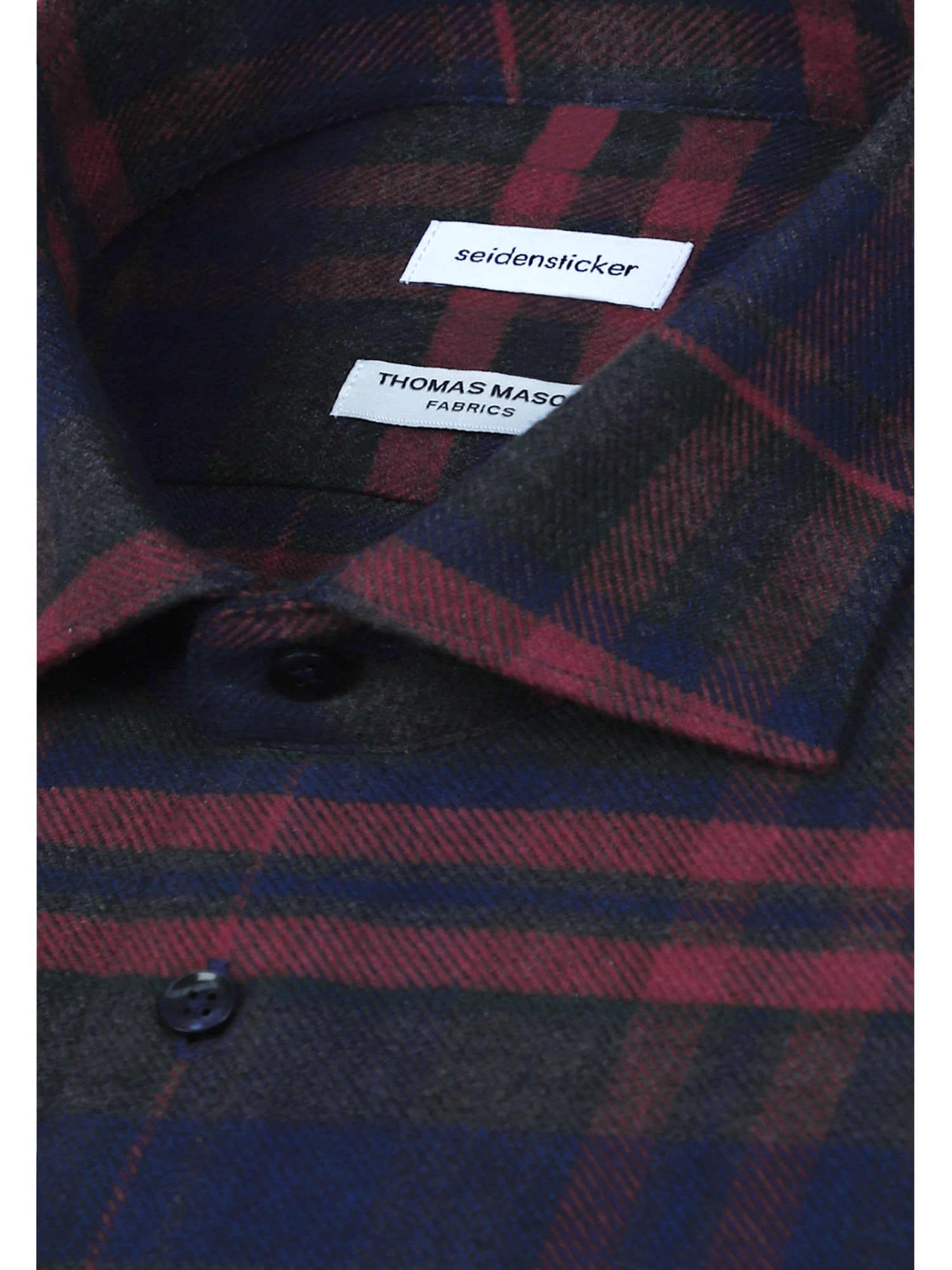 seidensticker Flanellhemd »Schwarze Rose« Slim 1/1 Kentkragen Karo