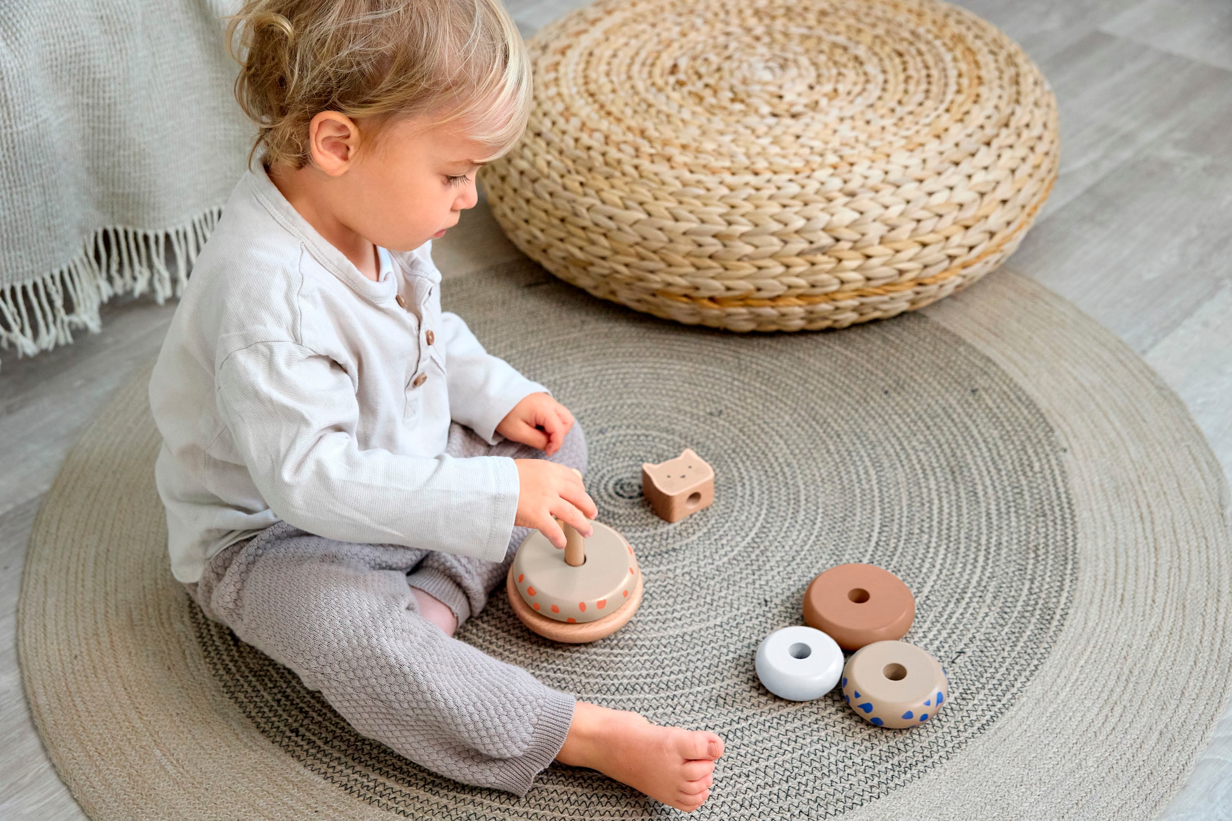 LÄSSIG Stapelspielzeug »Stapelringturm Wood Little Mateys«, FSC® - schützt Wald - weltweit