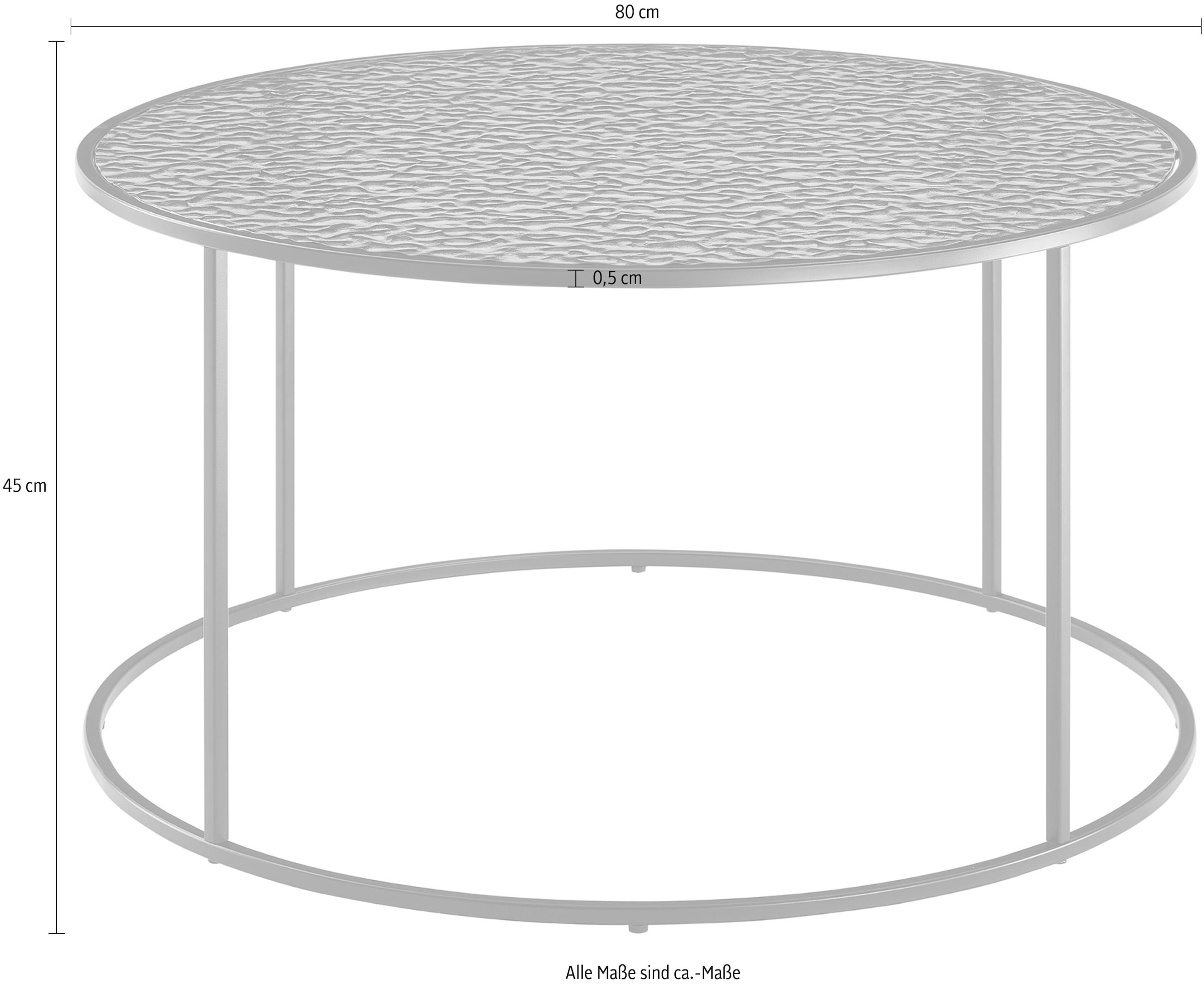 SalesFever Couchtisch, (1 St.), Glasplatte mit Strukturoptik