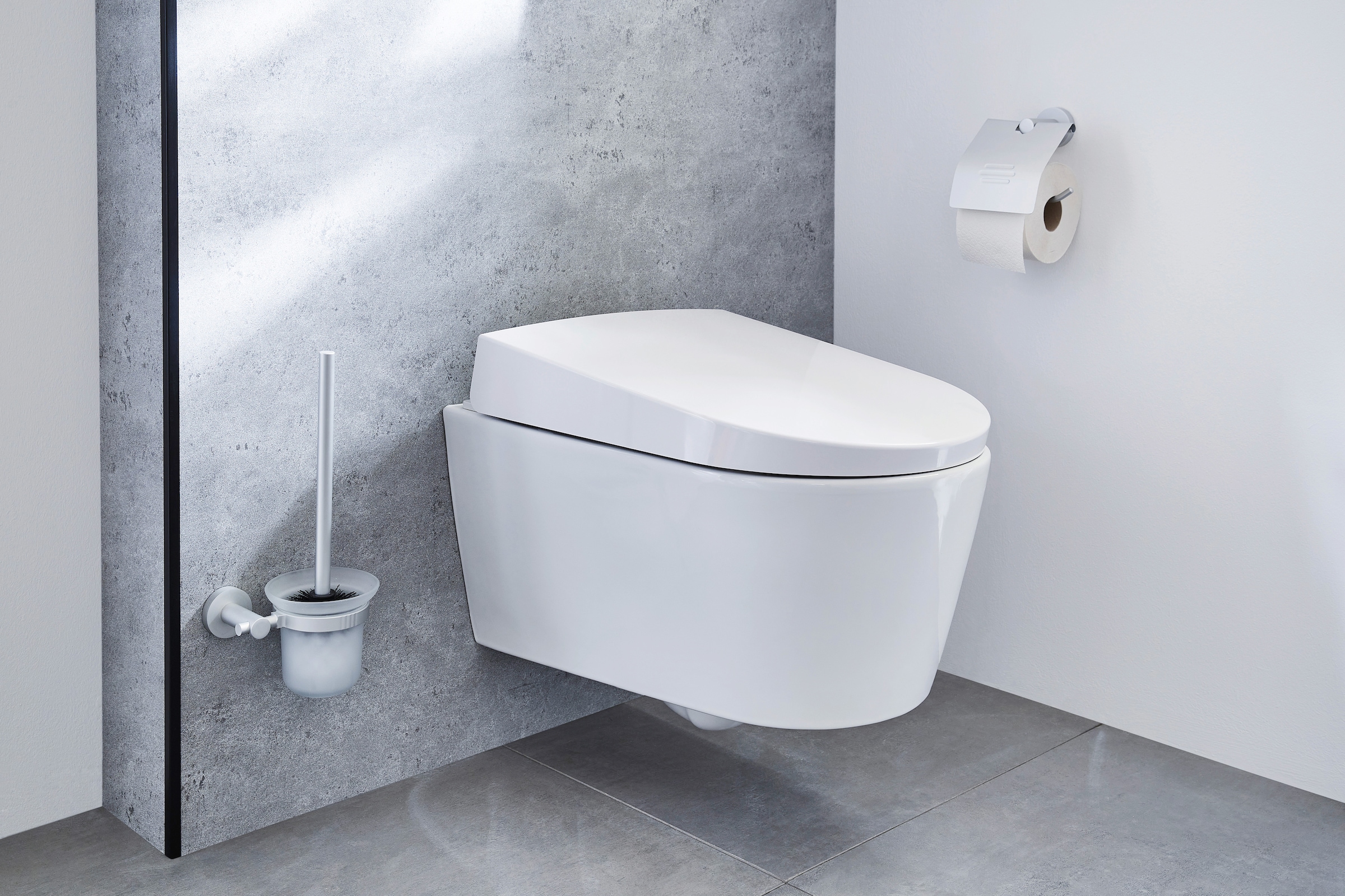 aus »Apollo«, Kleine 3 WC-Garnitur mit Wolke mit Jahren Wandhalter Aluminium-Glas, XXL kaufen Garantie | online