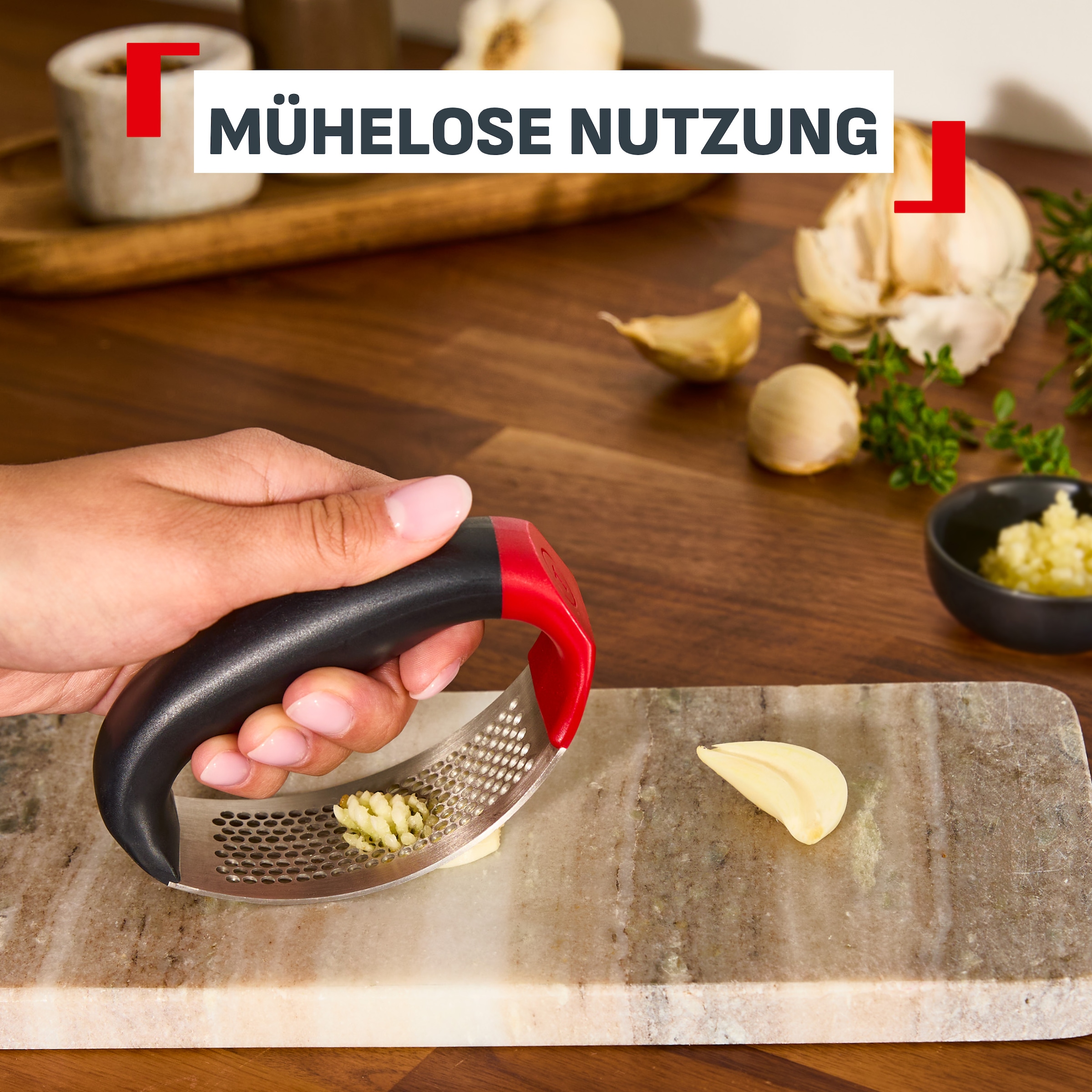 Tefal Knoblauchpresse »Ingenio+« hitzebeständig bis 230°C, spülmaschinenfest, verstärktes Nylon