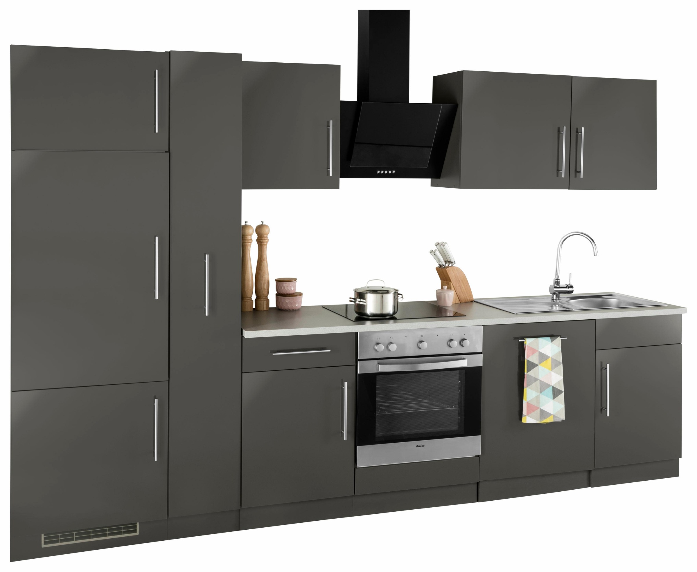 wiho Küchen Küchenzeile »Cali«, mit E-Geräten, Breite 310 cm