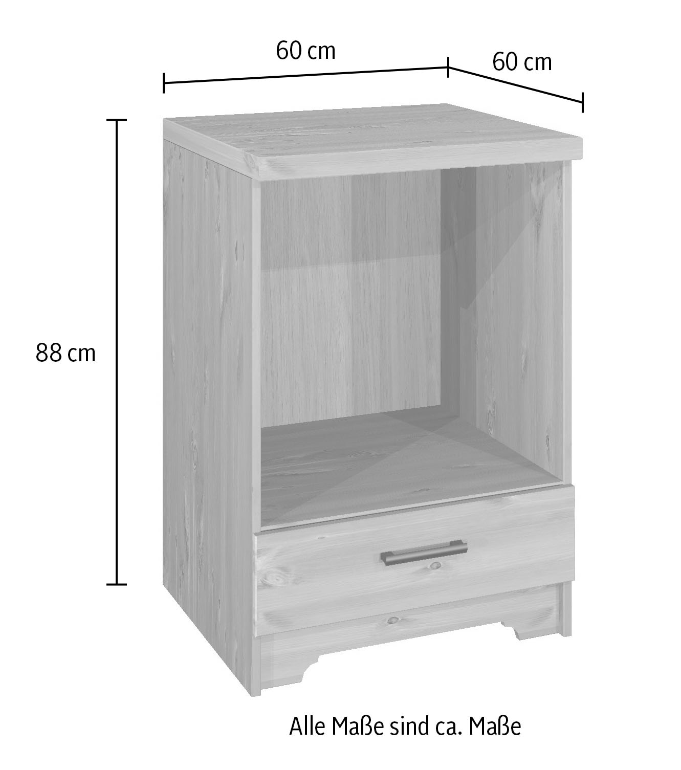 Home affaire Herdumbauschrank »Meliss« aus massiver Kiefer, Breite 60 cm, Soft-Close-Funktion