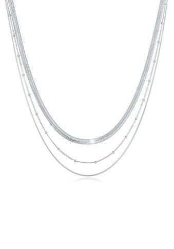Elli Premium Gliederkette »Layer 3-reihig Flach Rund Kugelkette 925 Silber« kaufen