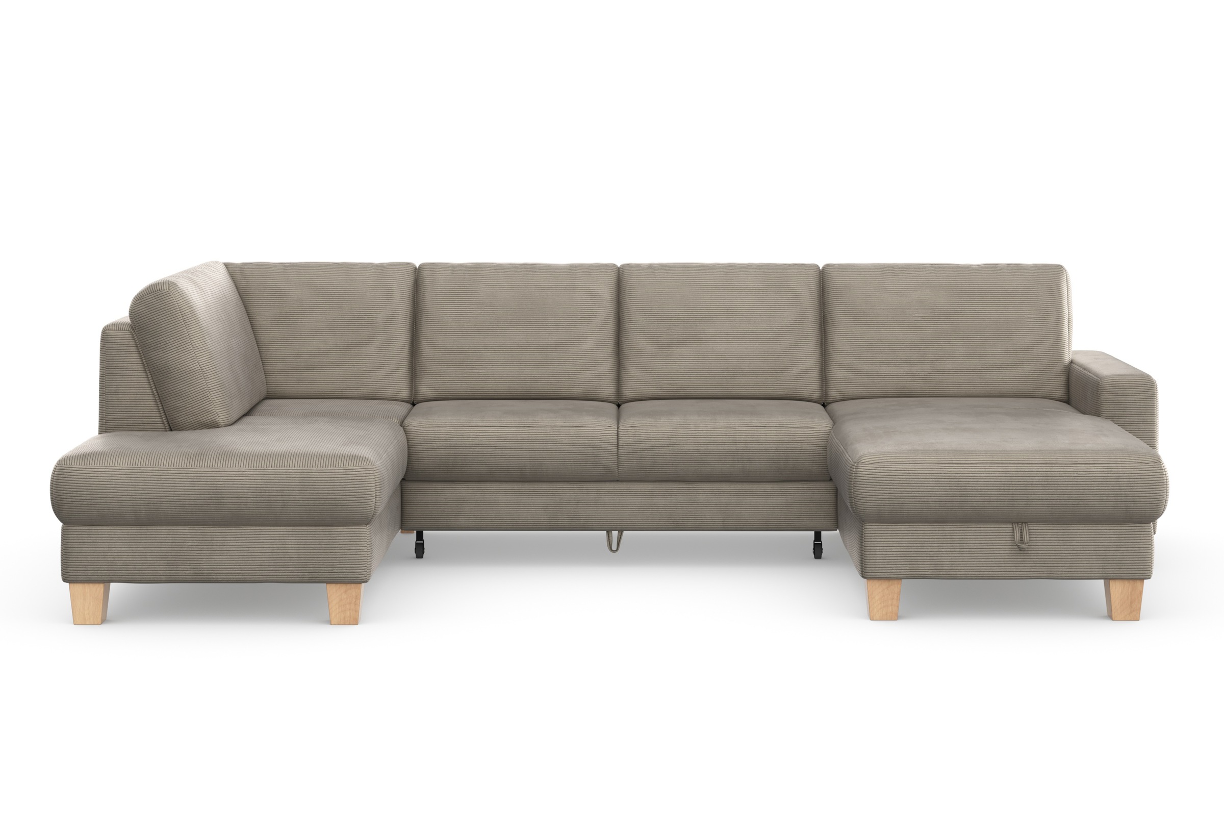 Home affaire Wohnlandschaft »Summer U-Form«, mit oder ohne Bettfunktion und Bettkasten, Cord-Bezug