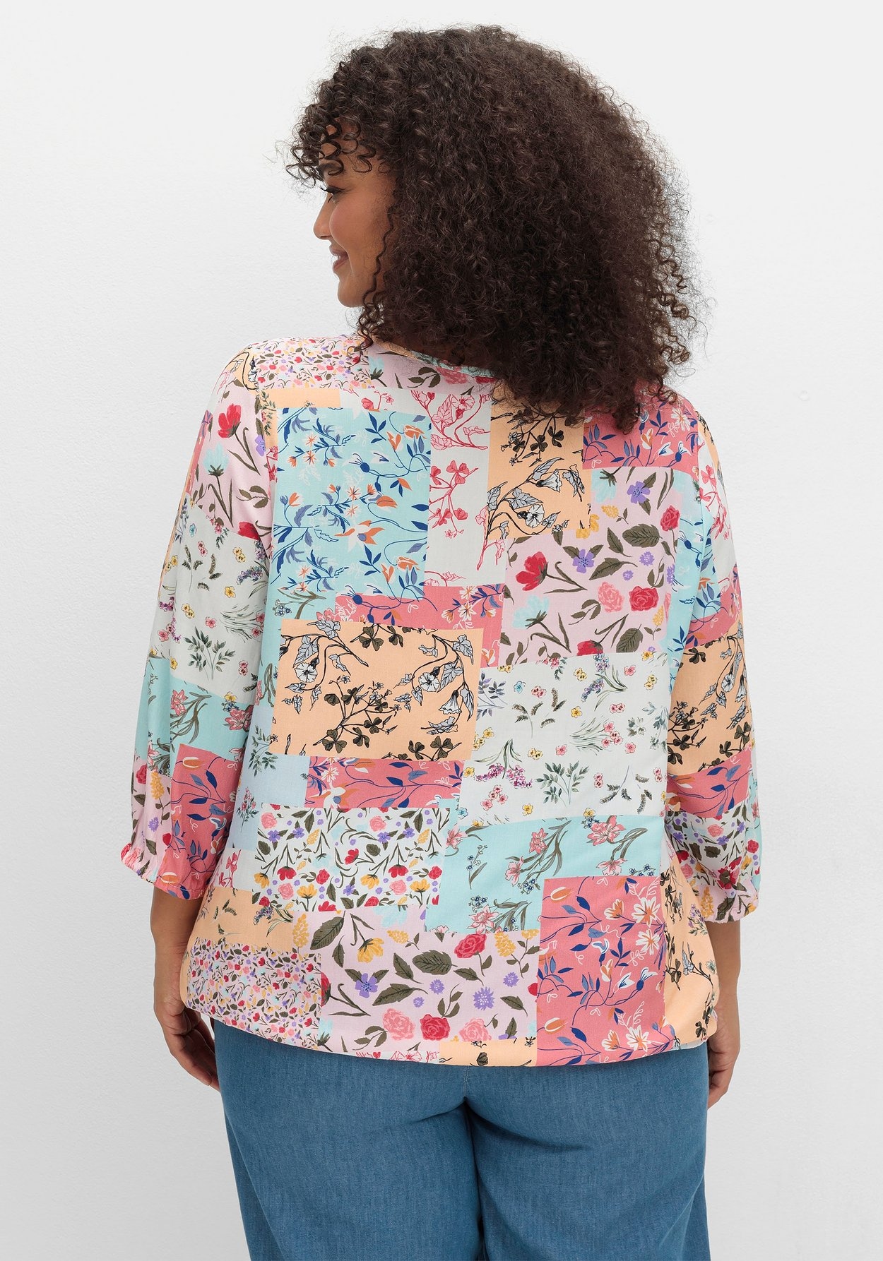 Sheego Tunika »Tunika mit Patchwork-Print und Stretchsaum«