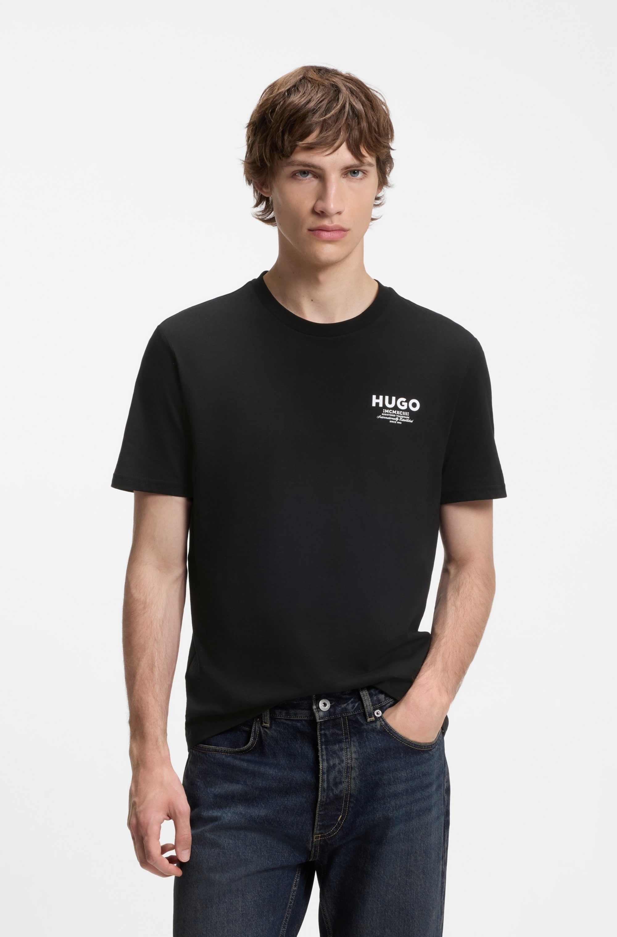 HUGO T-Shirt »Nesptee« Rundhalsausschnitt, Regular Fit, reine Baumwolle