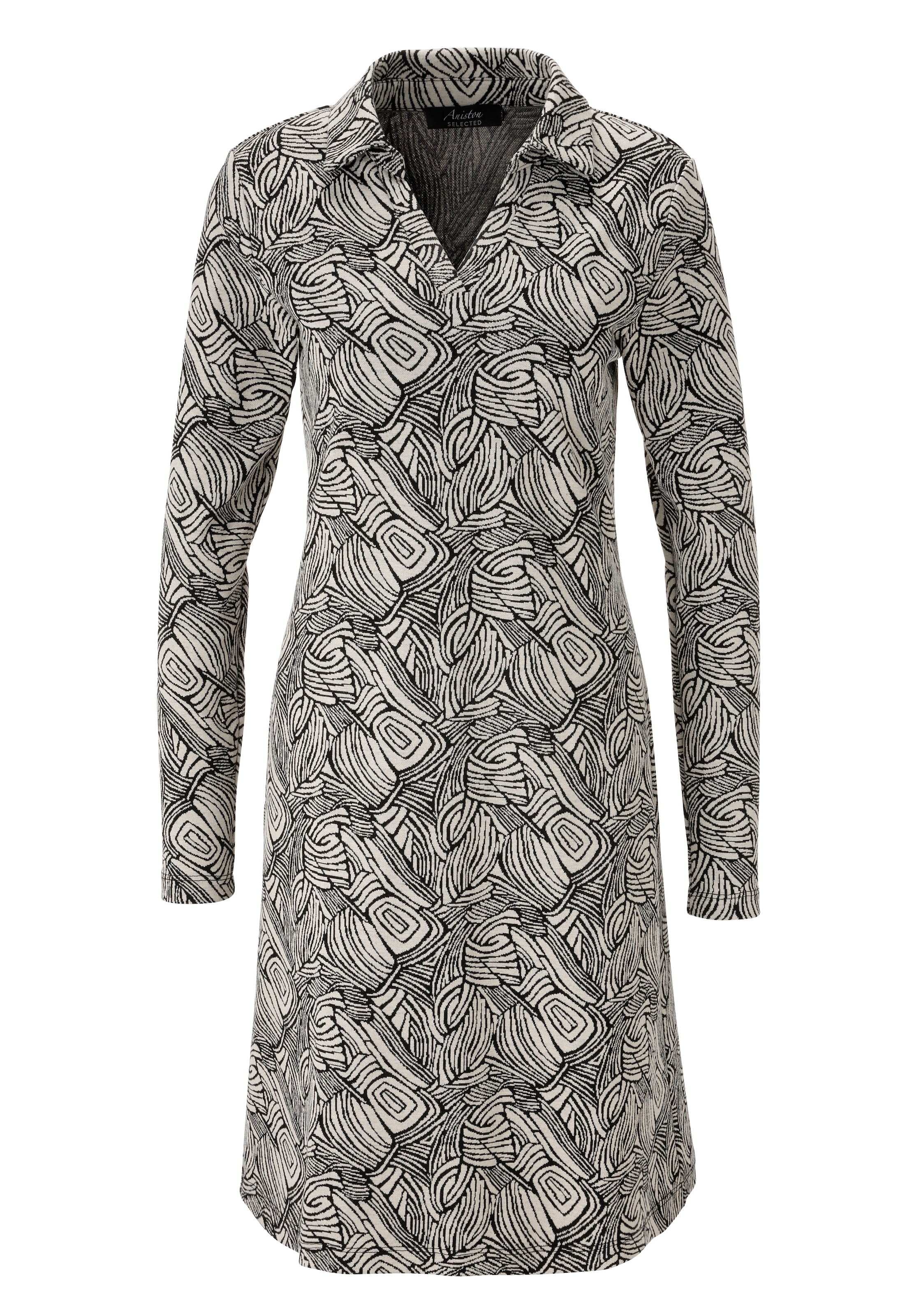 Aniston SELECTED Jerseykleid, mit trendiger Jaquardmusterung - NEUE KOLLEKTION