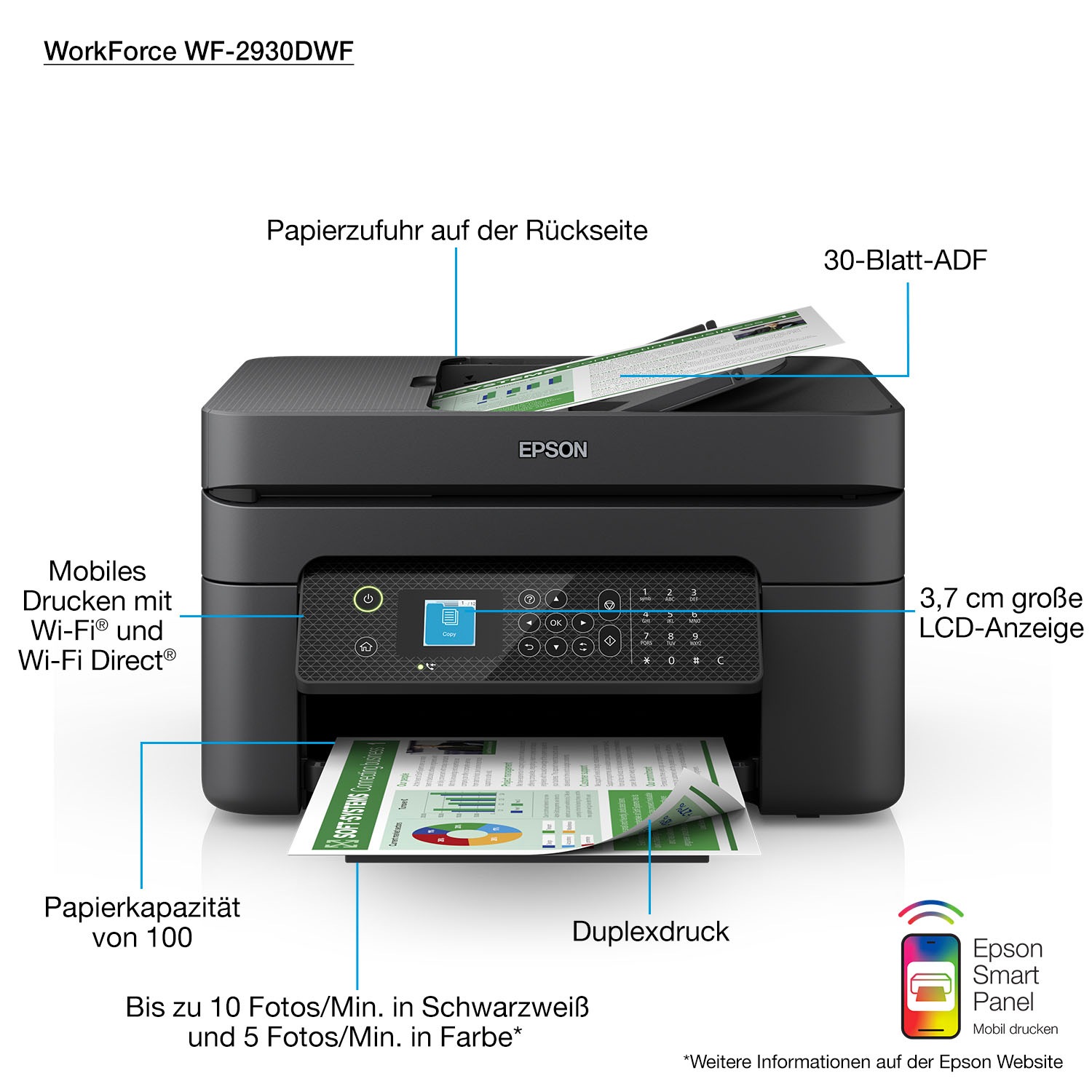 Epson Multifunktionsdrucker »WorkForce Pro WF-2930DWF«