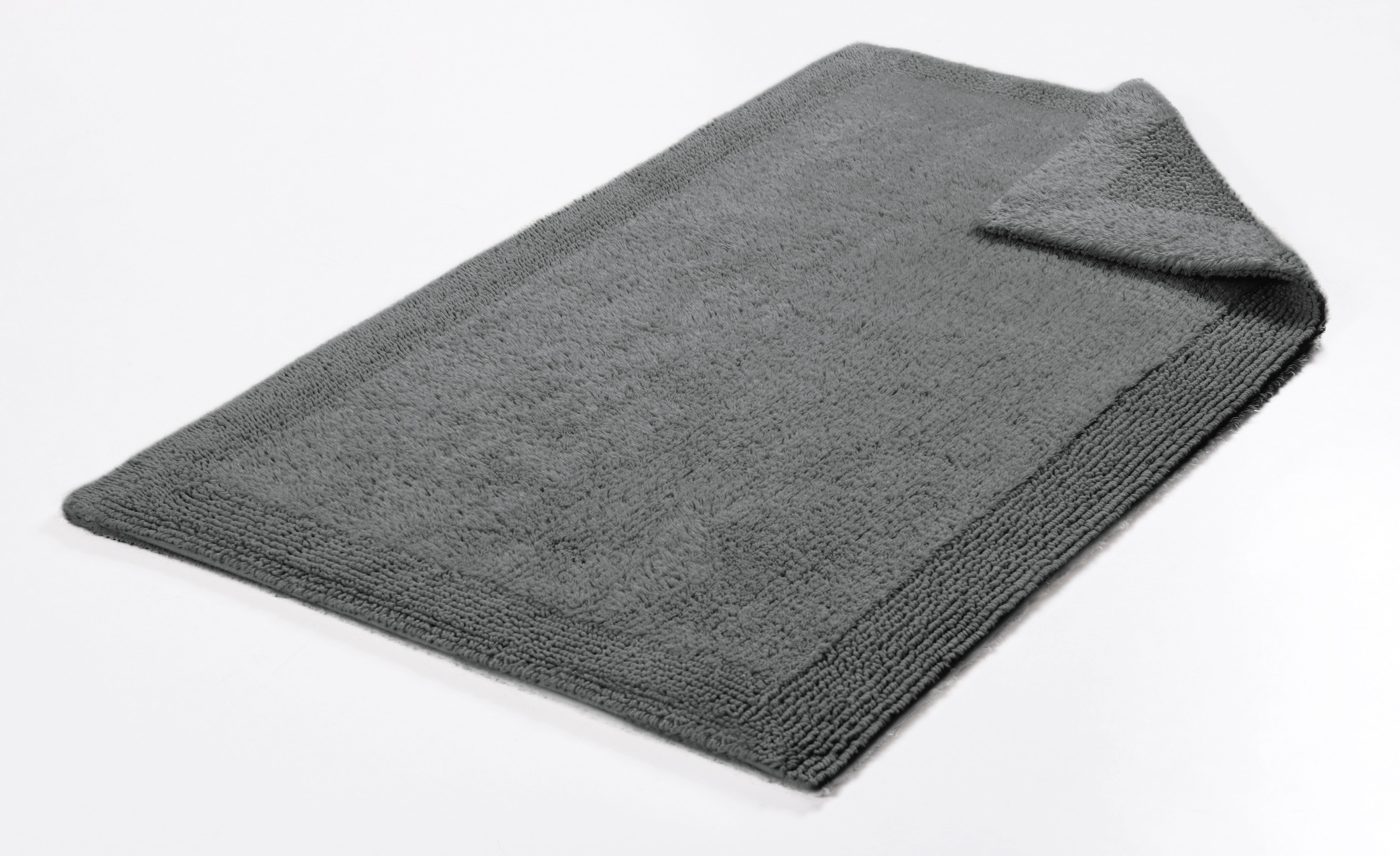 my home Badematte »Kapra, Badvorleger, Badezimmer Teppich«, beidseitig nutzbar-fußbodenheizungsgeeignet-strapazierfähig, mit Bordüre, Badteppich, Badematte, Baumwolle