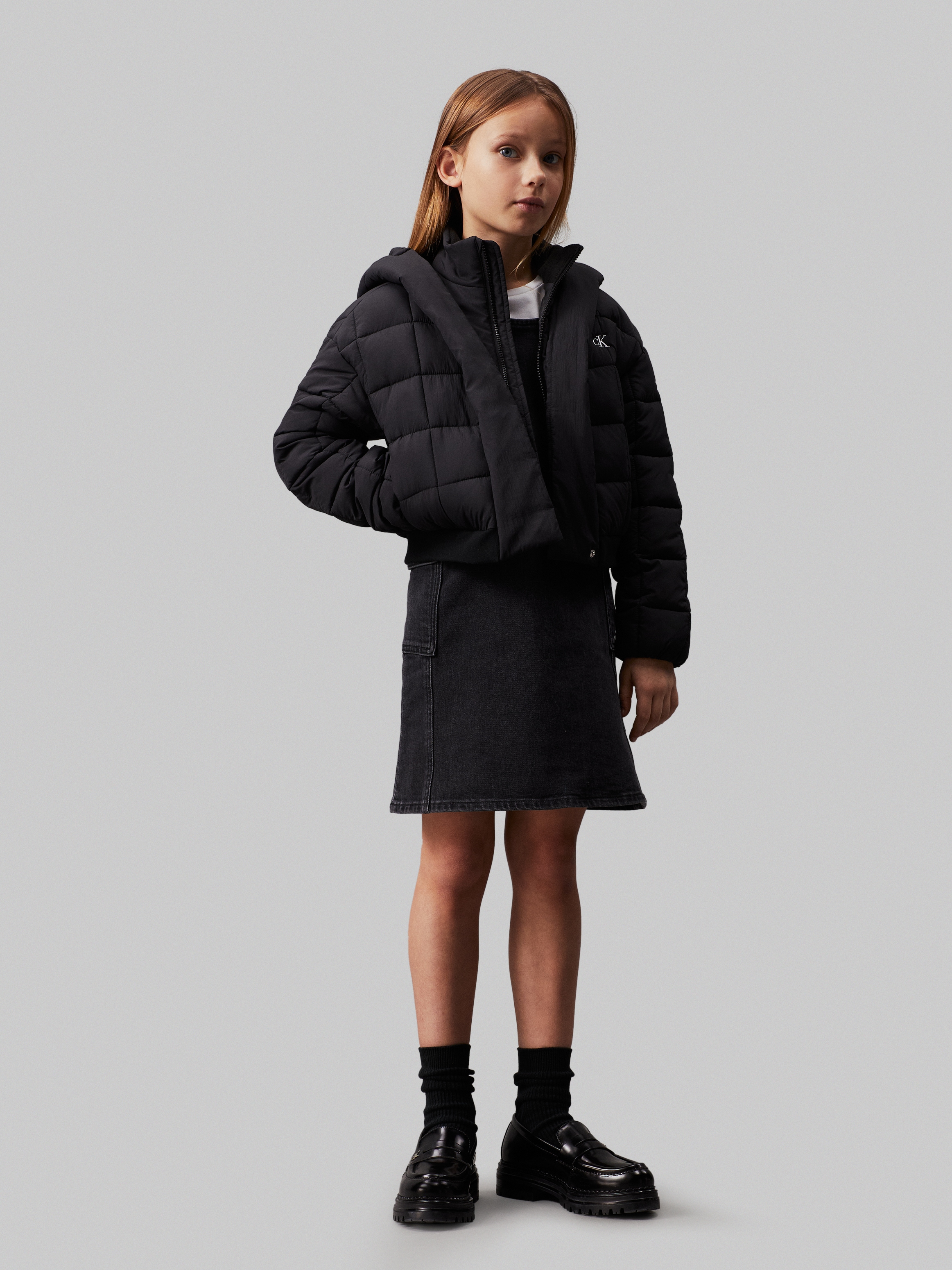 Calvin Klein Jeans Outdoorjacke »ARCHIVE GRID PUFFER JACKET«, mit Kapuze, für Kinder bis 16 Jahre