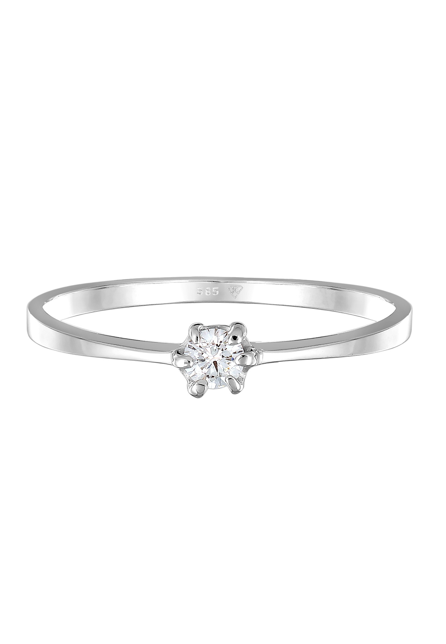Elli DIAMONDS Verlobungsring »Ring Diamant Weiß Brillantschliff (0.11 ct) 585 Weißgold«