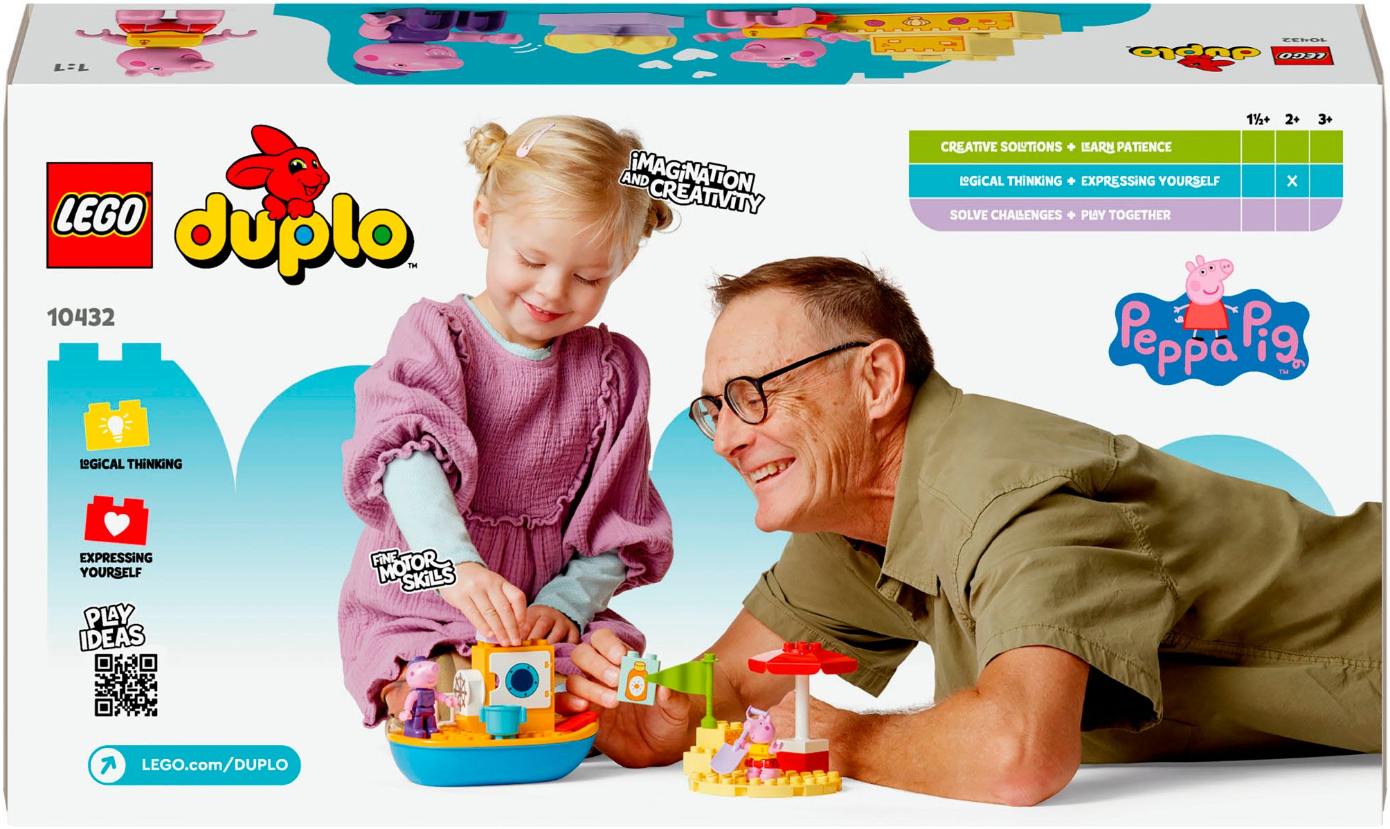 LEGO® Konstruktionsspielsteine »Peppas Bootsausflug (10432), LEGO DUPLO Peppa Pig«, (23 St.), Made in Europe