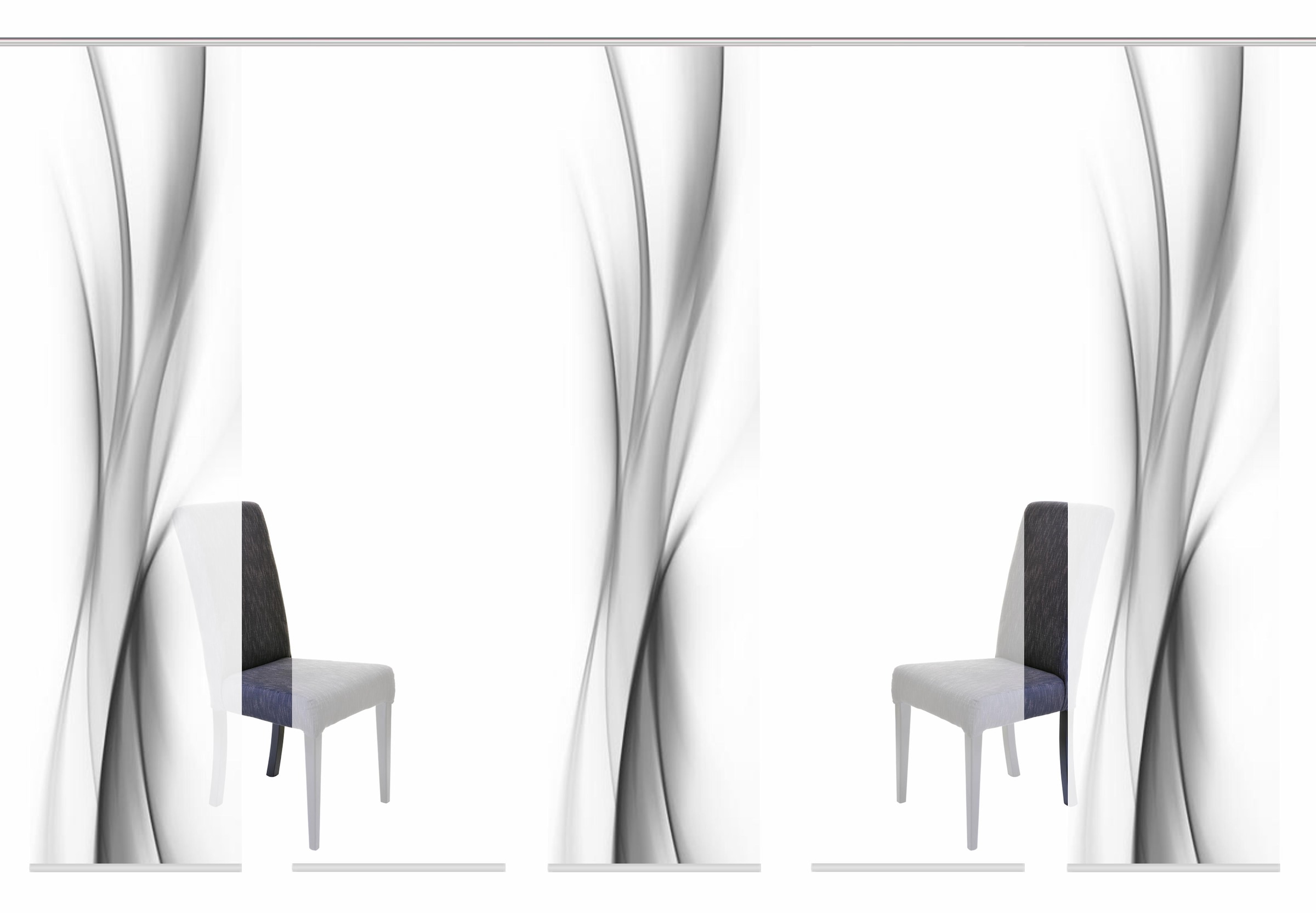 HOME WOHNIDEEN Schiebegardine »UFA« Klettband 5 Stk. tlg. HxB: 245x60, inkl. Befestigungszubehör