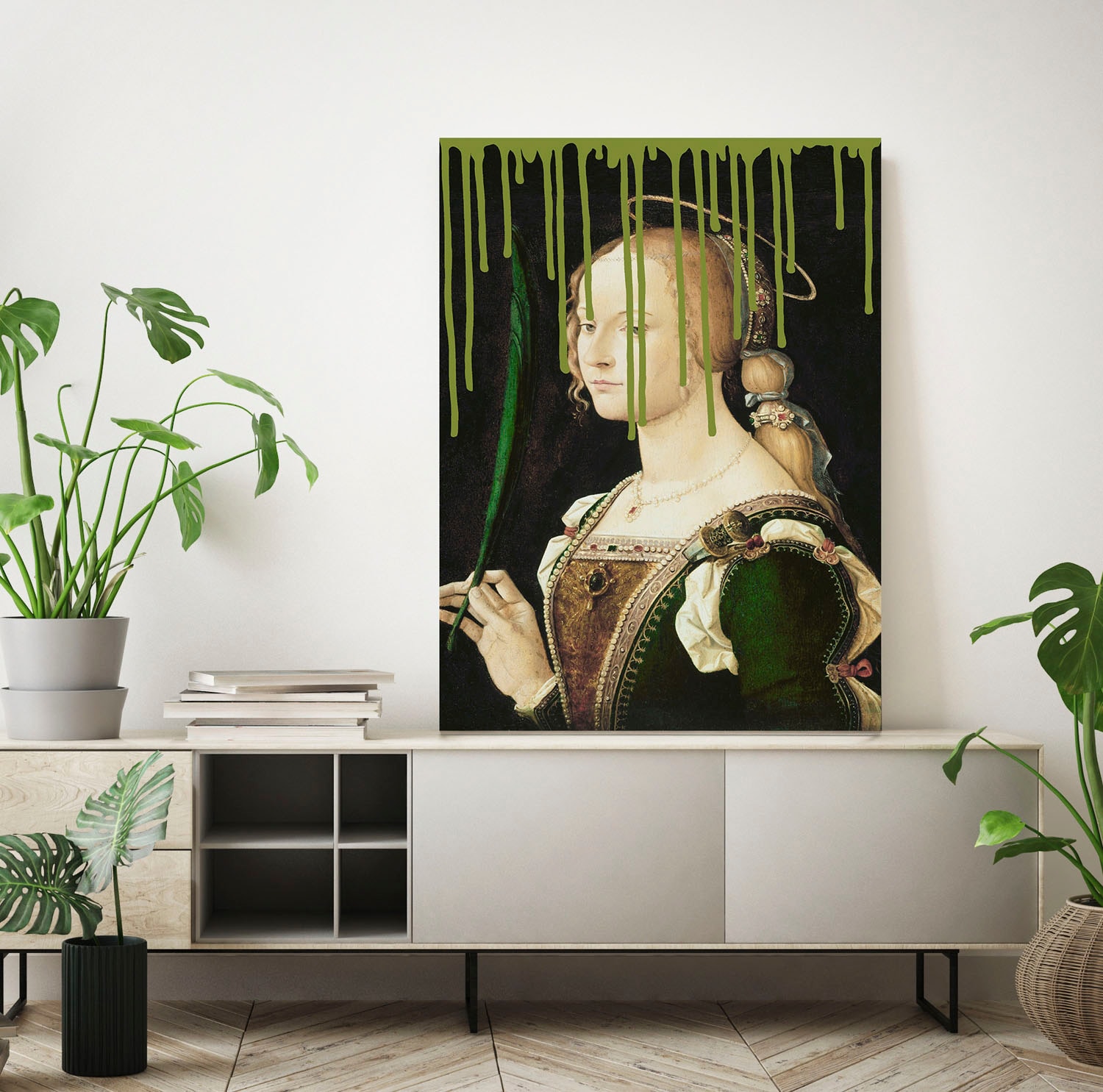 queence Acrylglasbild »Frau mit Farbklecks«, Kunst-Gemälde-Frau-Bilder von Frauen-Historische Persönlichkeiten-Formen, Fine Art-Print in Galeriequalität