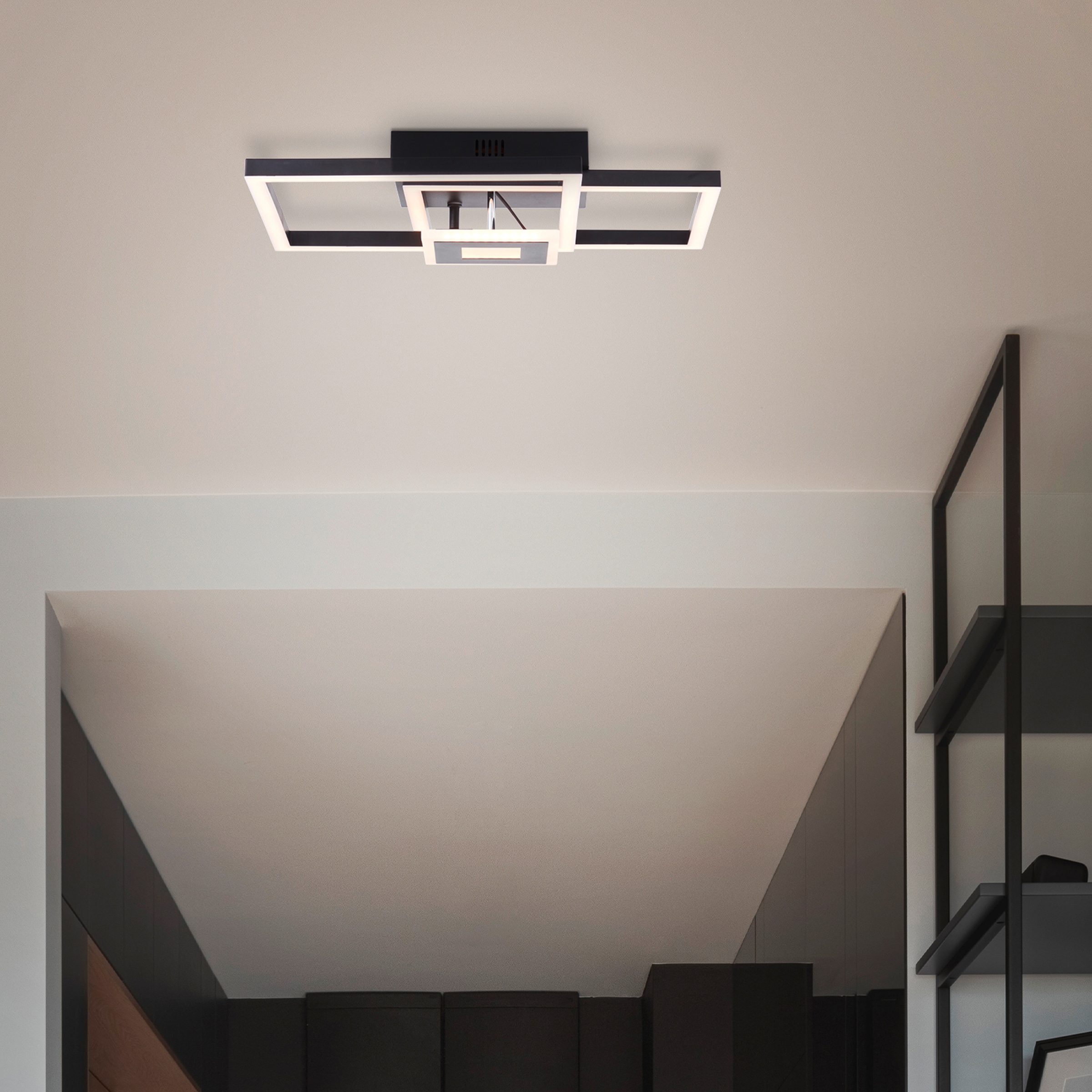 Brilliant LED Deckenleuchte »Avanza« LED-Modul Warmweiß LED-Profilleuchte, 40 x 40 cm, 2900 lm, 3000 K, schwenkbar, schwarz