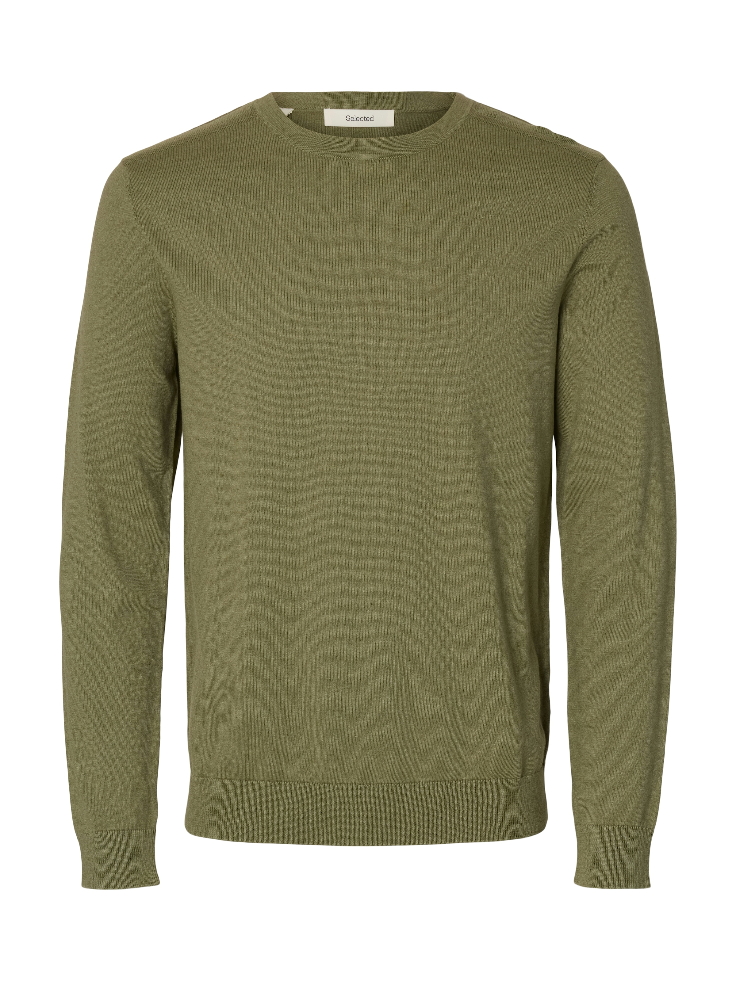 SELECTED Rundhalspullover »SLHBERG CREW NECK NOOS« Baumwolle, regular fit