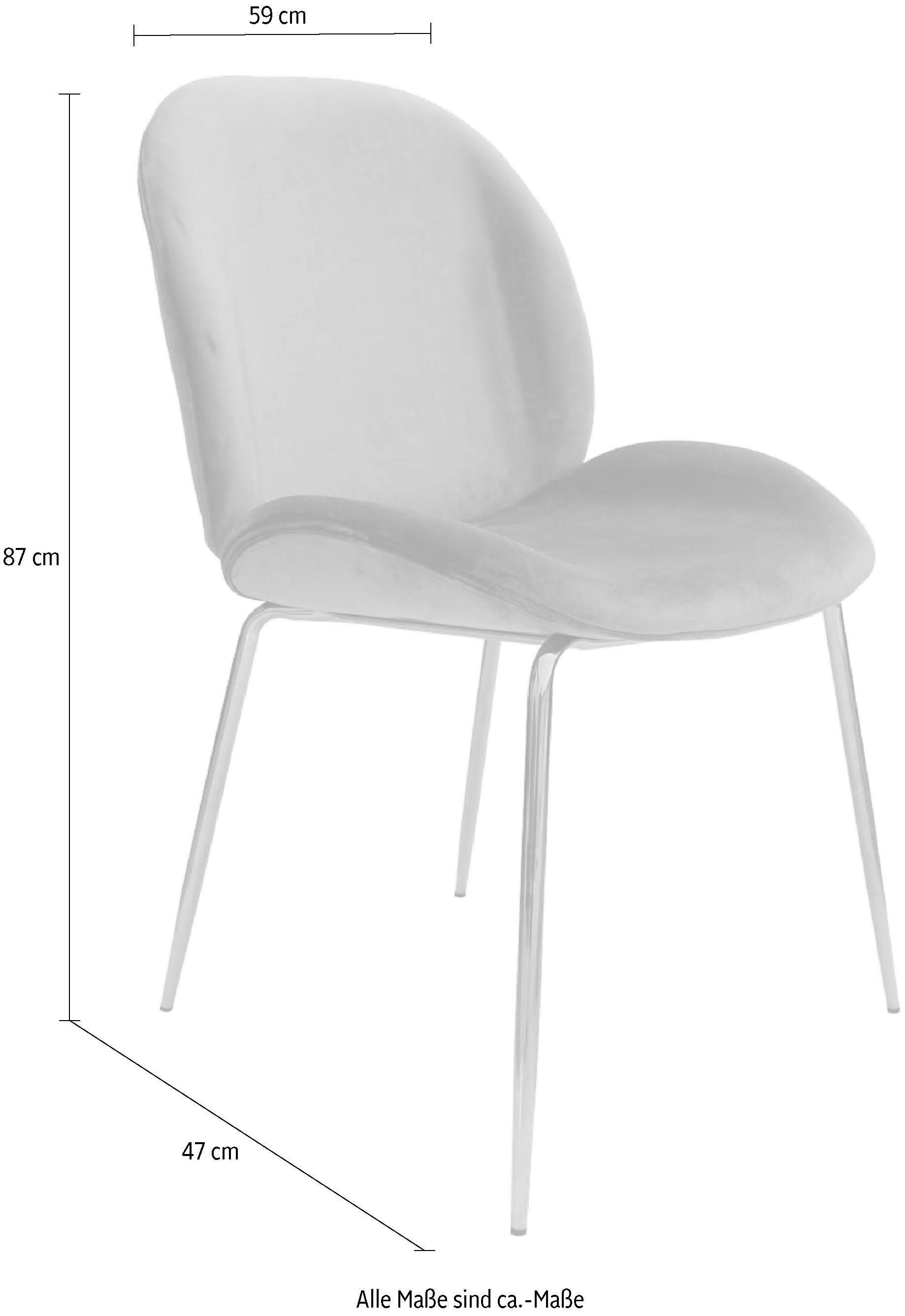 Kayoom Stuhl »Charlize 110 2er-Set, TOPSELLER! Esszimmerstühle,moderne Optik«, (Set), 2 St., Samtstoff, samtweicher Bezug, bequem, zeitlos, moderne Optik