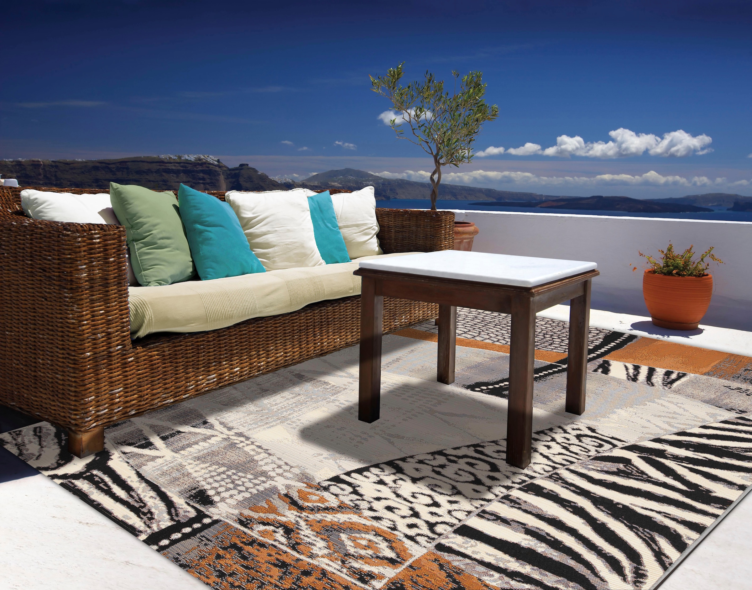 Gino Falcone Teppich »Outdoor-Africa 42«, rechteckig, Flachgewebe, In- und Outdoor  geeignet, Wohnzimmer online kaufen
