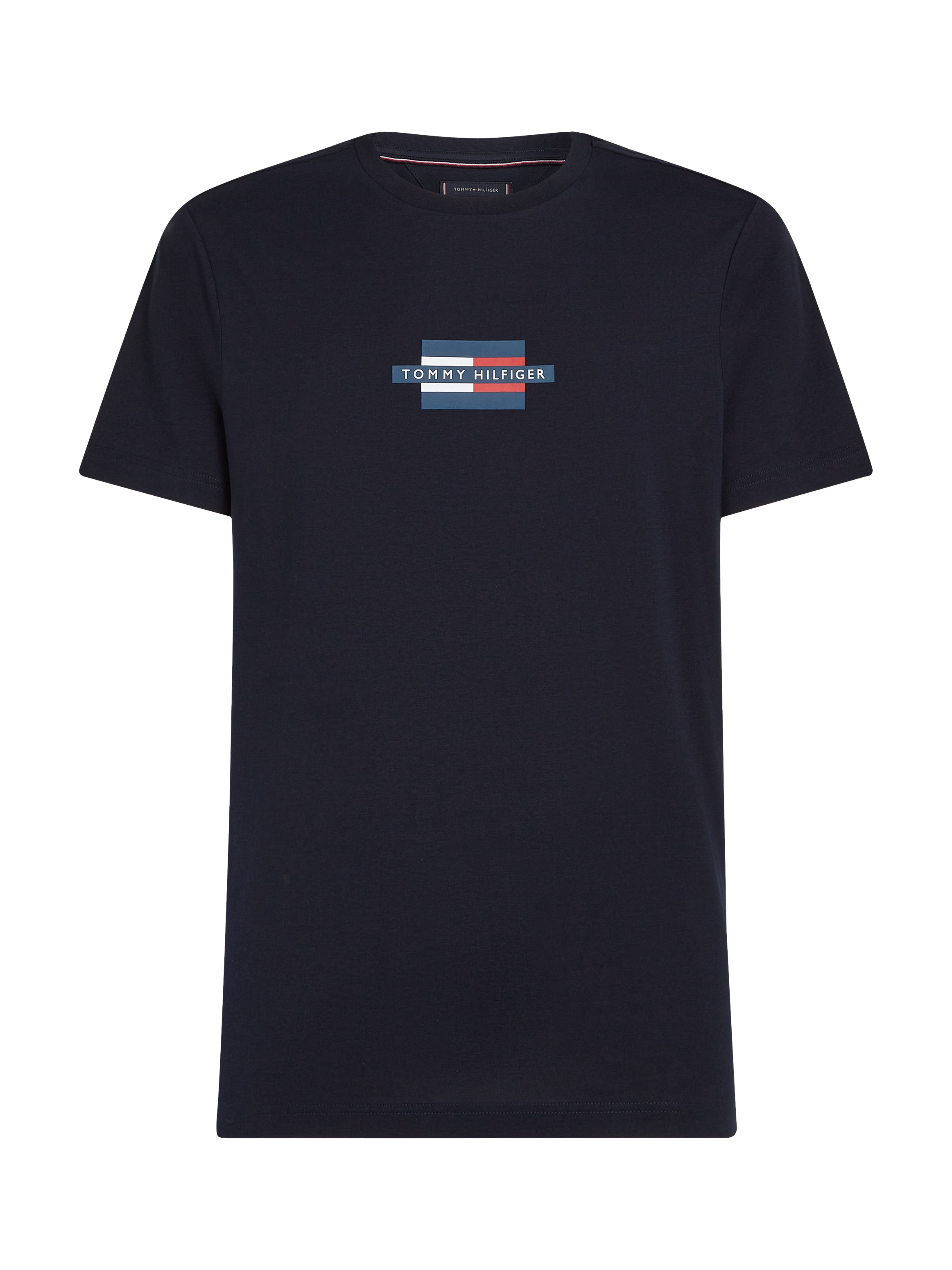Tommy Hilfiger Kurzarmshirt »FLAG BOX TEE«, Mit Rundhalsausschnitt