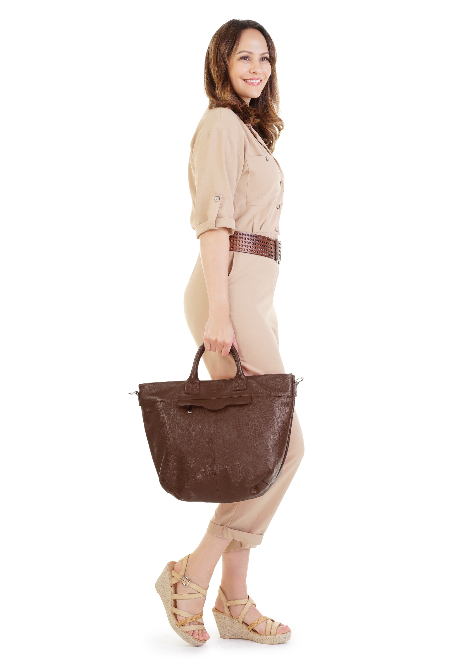 Samantha Look Henkeltasche, echt Leder, Made in Italy