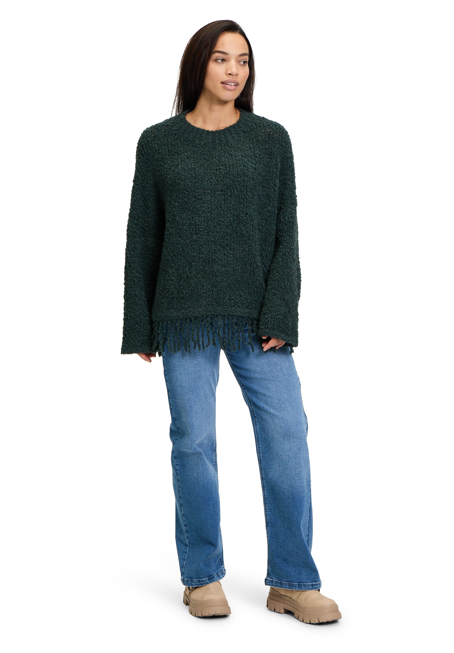 Cartoon Strickpullover »Strickpullover mit Fransen«