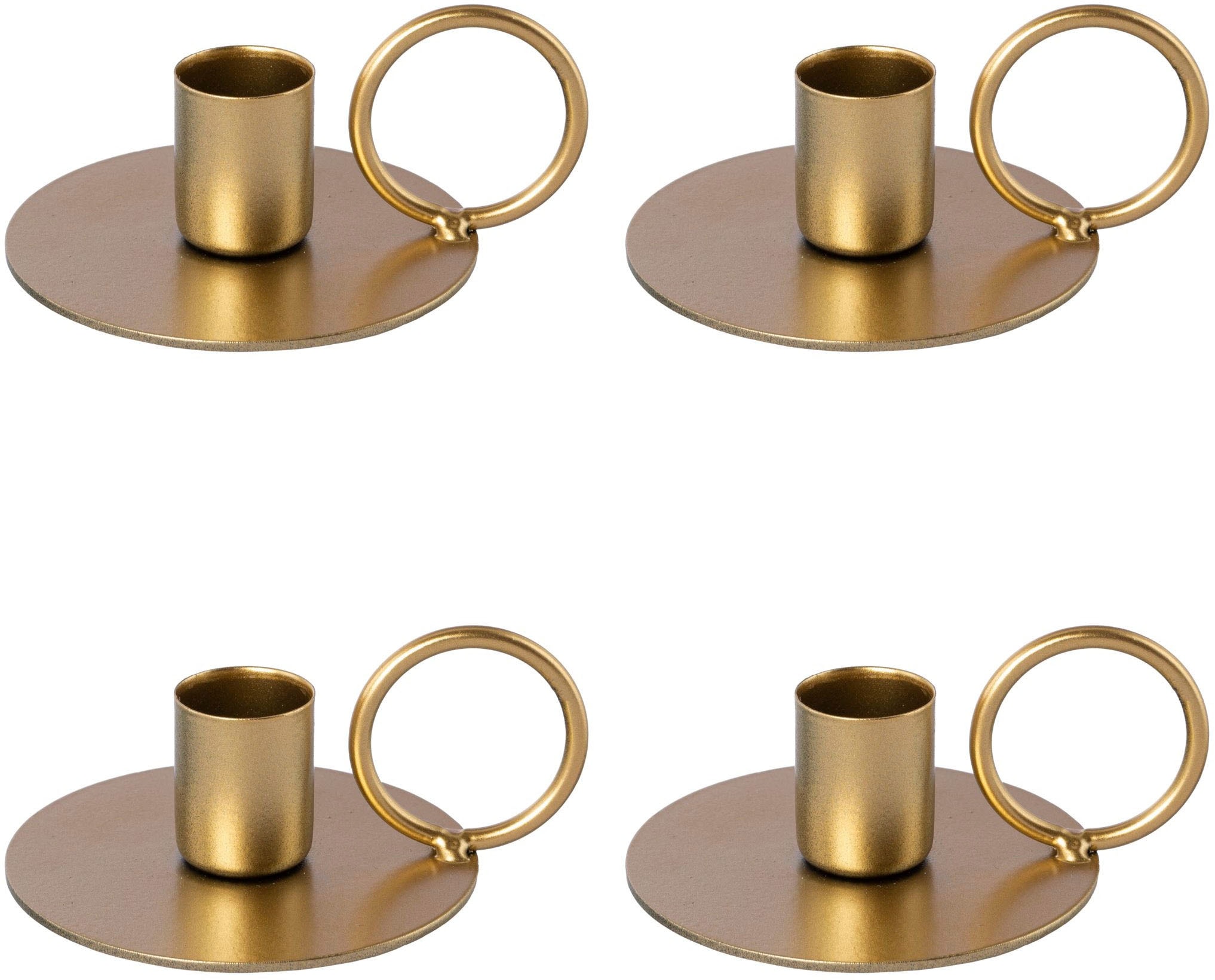 Leonique Kerzenhalter »Stabkerzenhalter Adaliz«, Metall, aus St.), dekorativem Henkel mit Raten (Set, kaufen auf 4