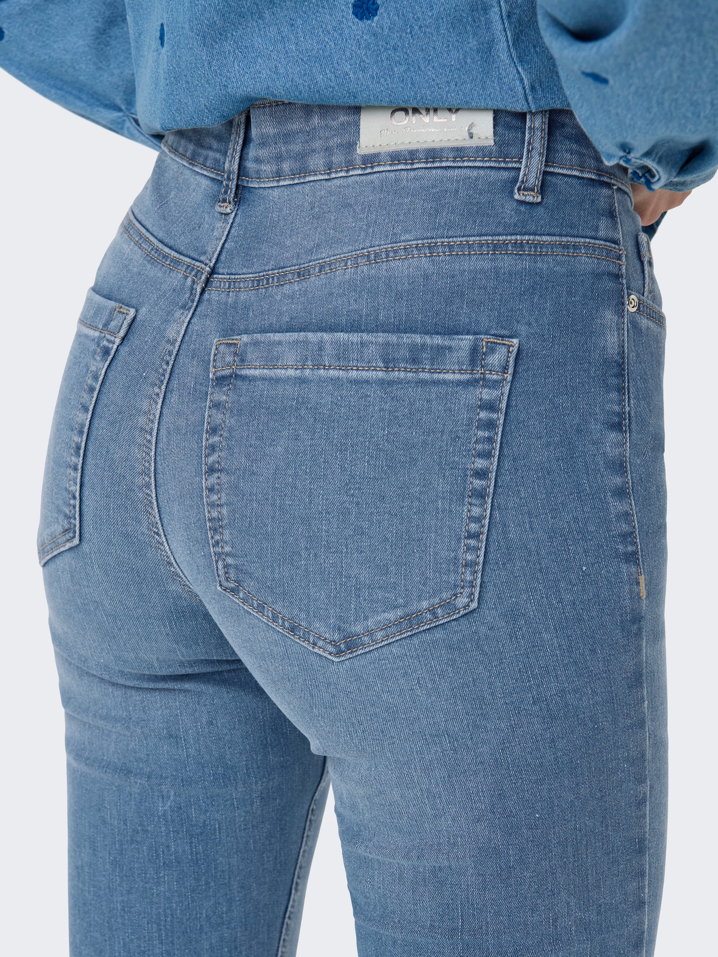 ONLY Skinny-fit-Jeans »ONLWAUW MID WAIST SK VIS BUT DNM«