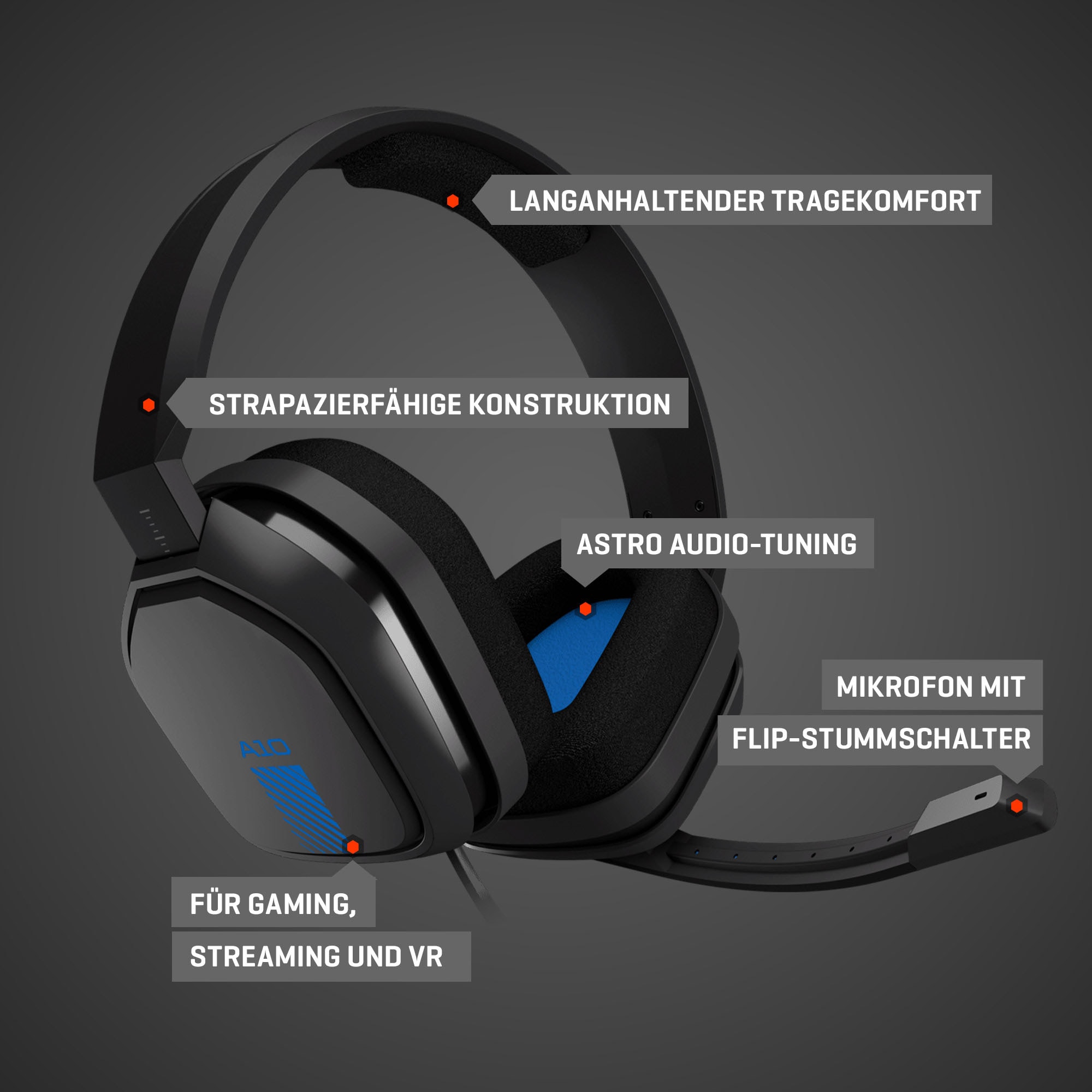ASTRO Gaming-Headset »Gaming A10«, mit Kabel, Dolby ATMOS, PS5, PS4, XBOX,  PC ➥ 3 Jahre XXL Garantie | UNIVERSAL