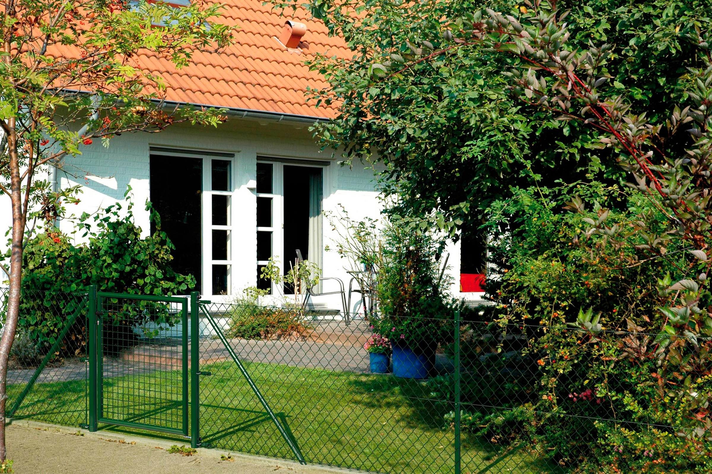 Alberts Maschendrahtzaun Höhe: 80-200cm, Gesamtlänge: 15-25m, mit Bodenhülsen