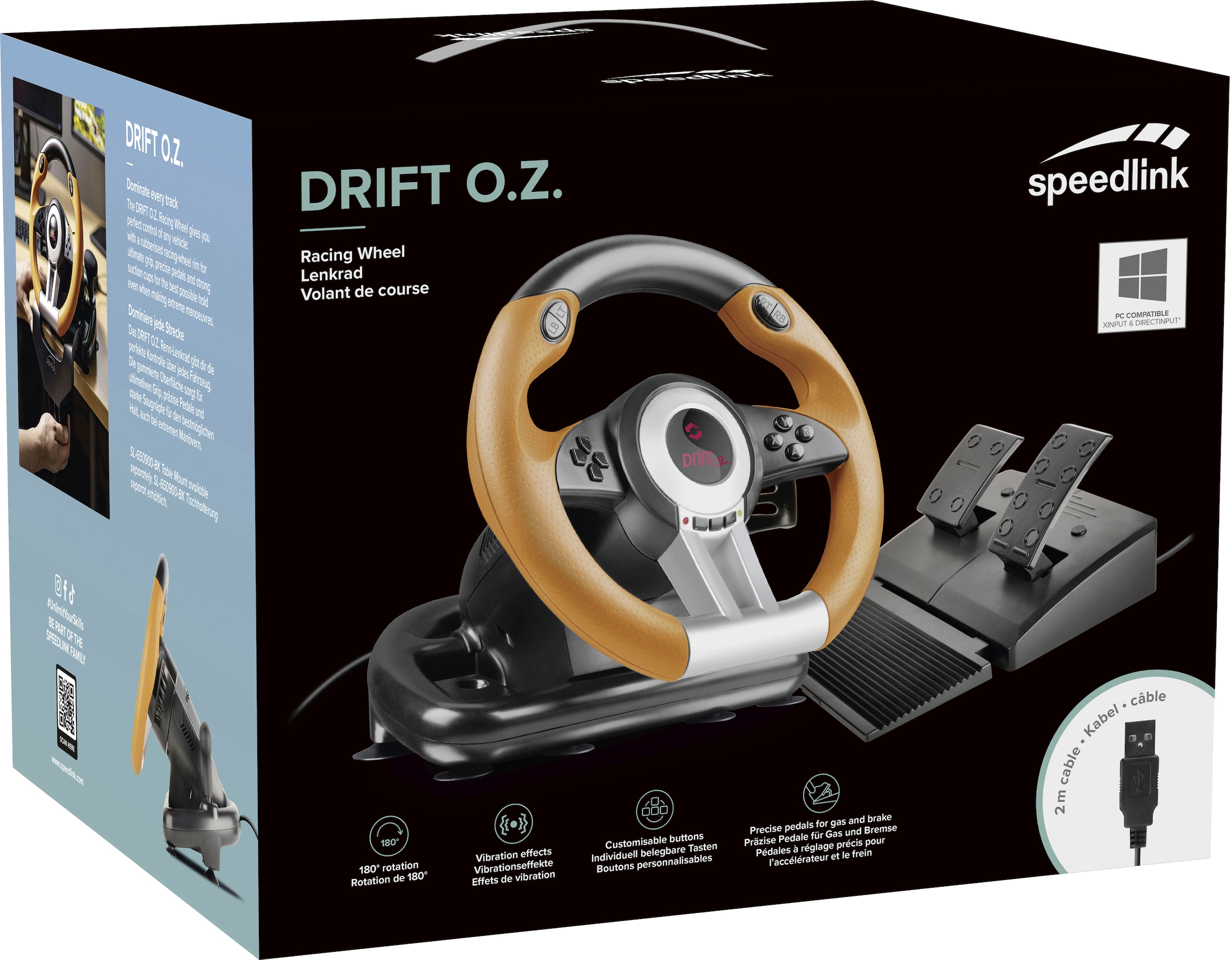 Speedlink Gaming-Lenkrad »DRIFT O.Z. Racing Wheel«, für PC, mit Pedalen und Schaltung