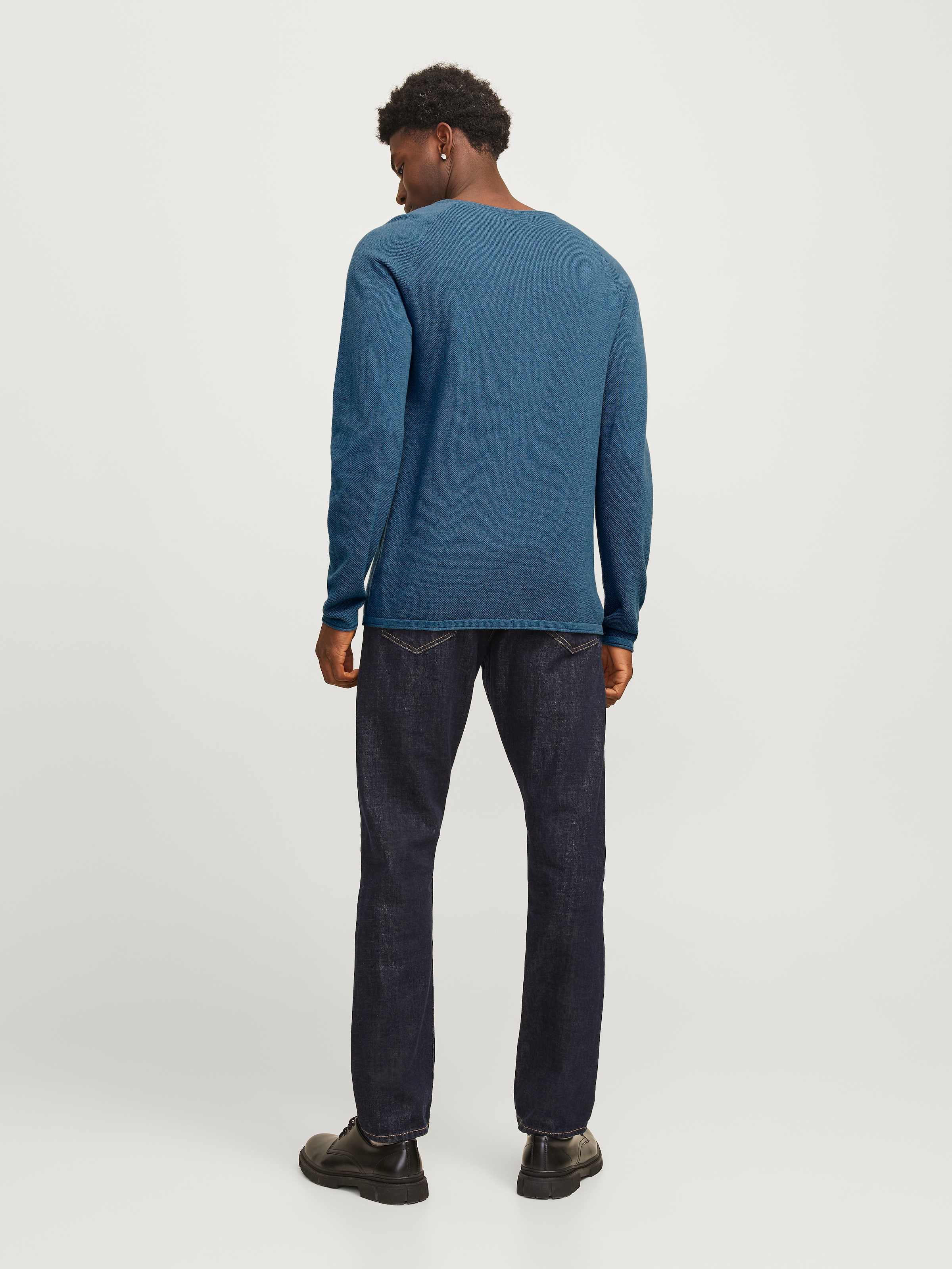 Jack & Jones Rundhalspullover »JJEHILL KNIT CREW NECK NOOS«, mit Strukturstrick