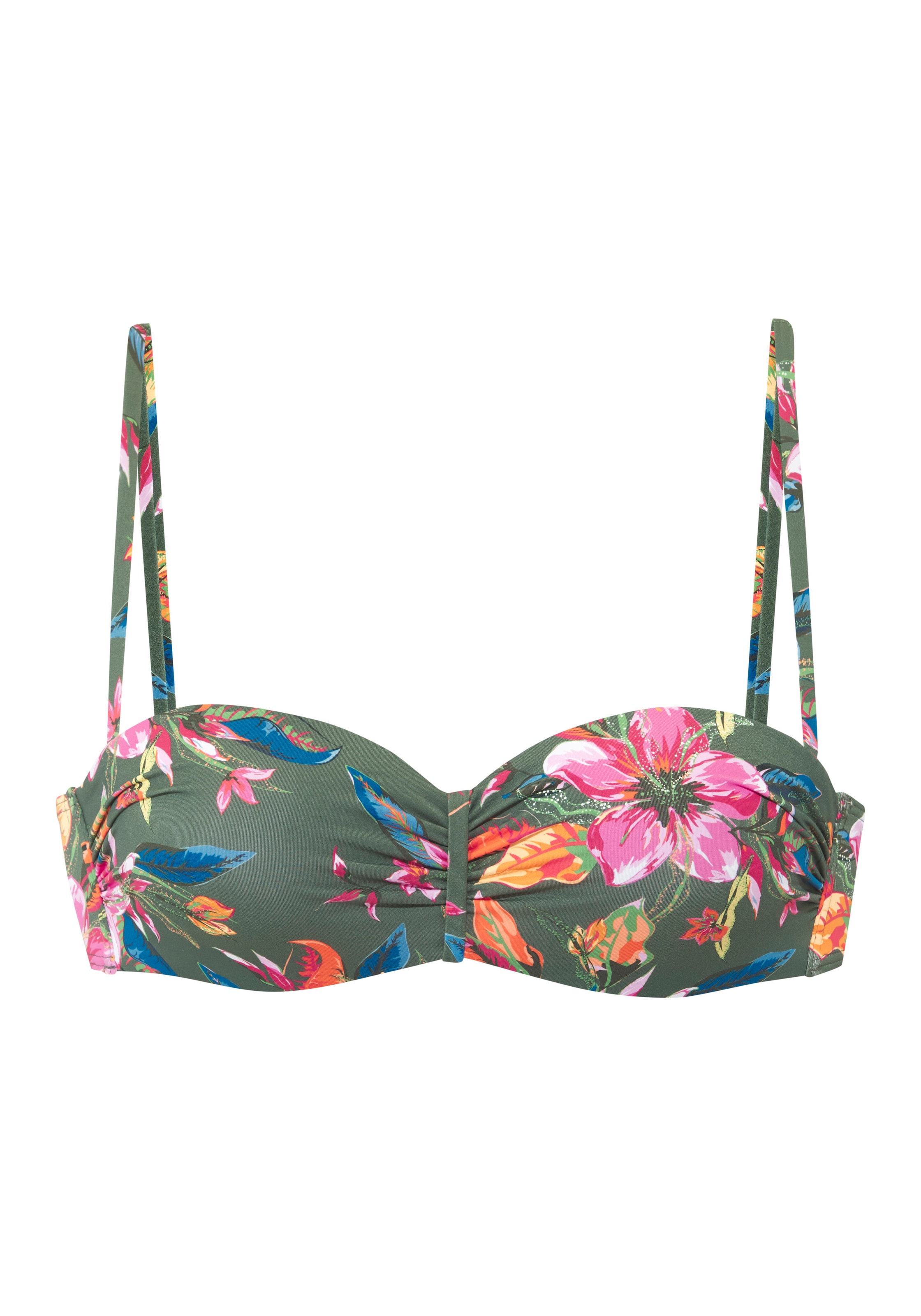 LASCANA Bügel-Bandeau-Bikini-Top »Malia« mit tropischem Print